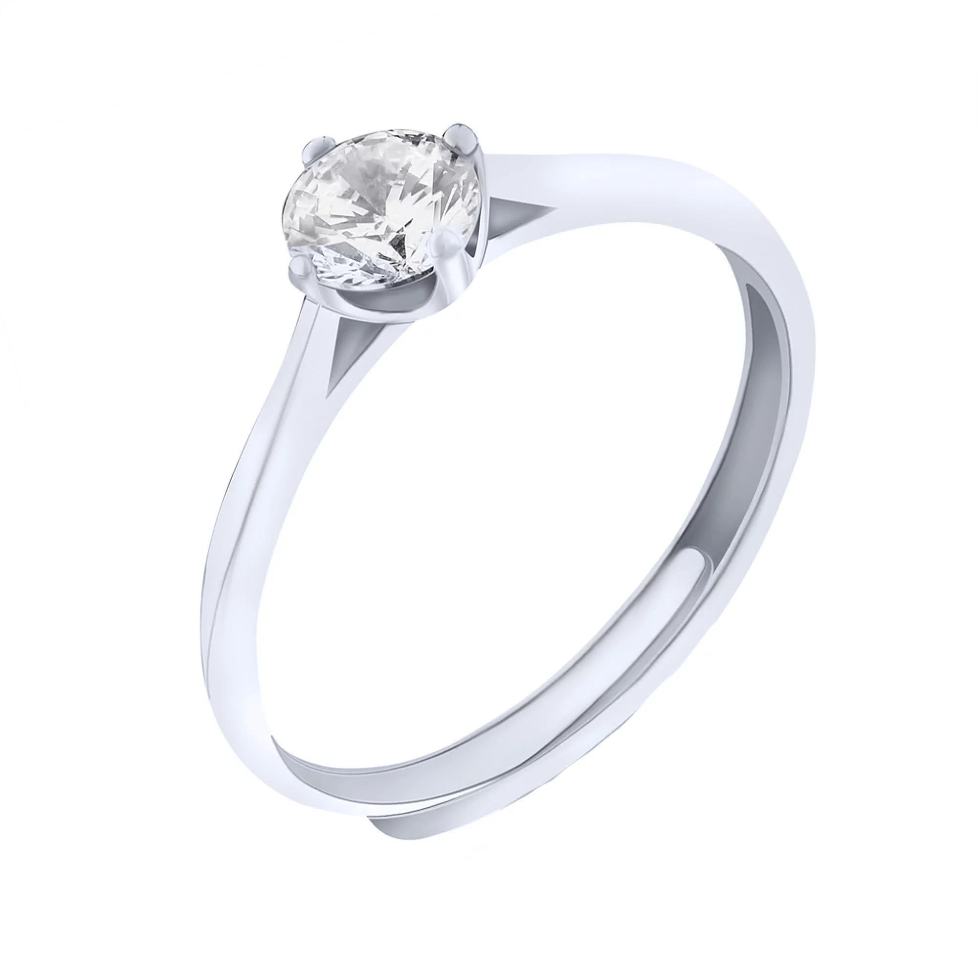 Серебряное кольцо для помолвки с фианитом - 1618170 – изображение 1
