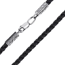 Синтетичний шнурок зі срібною застібкою - 1444319