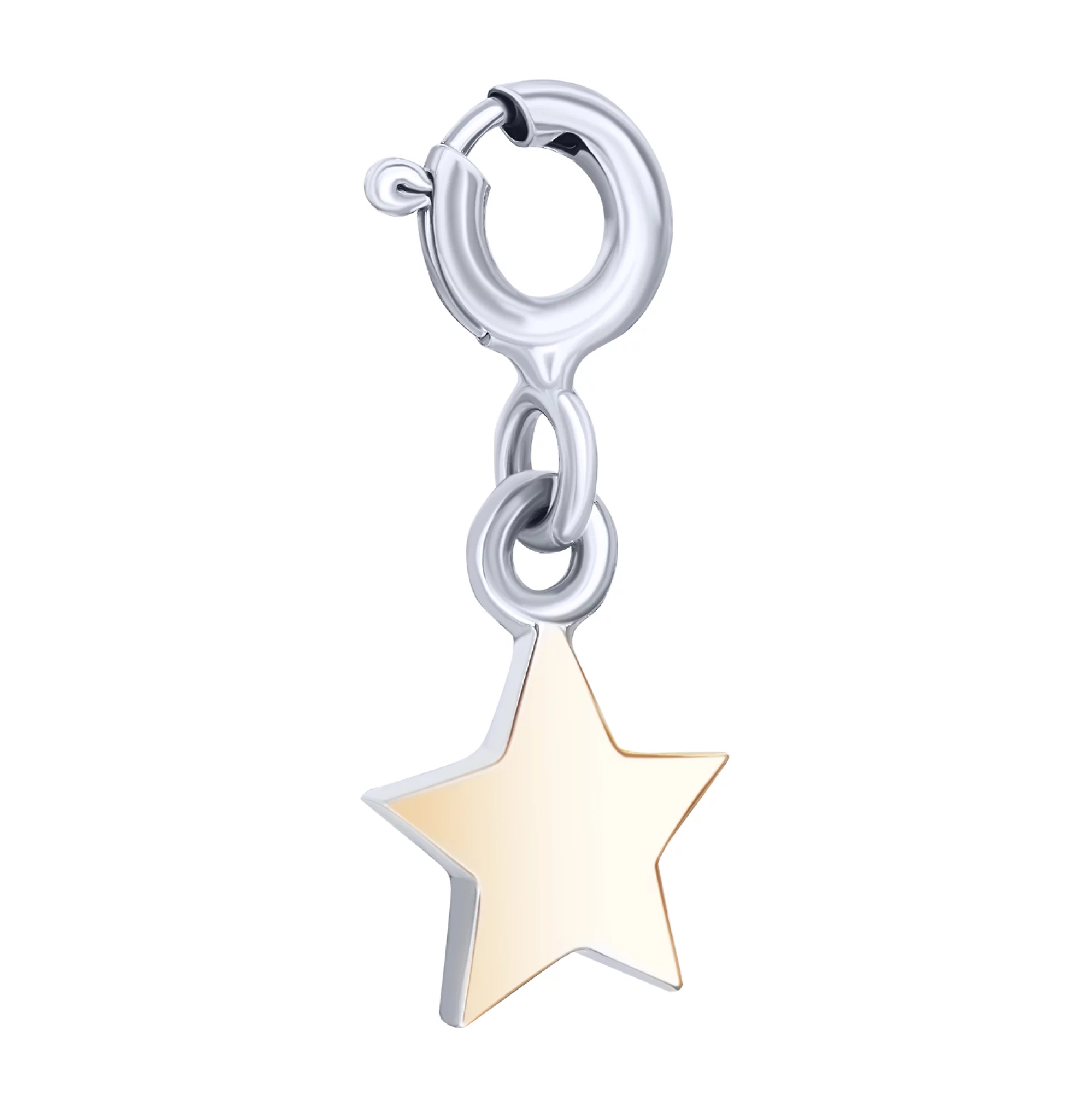 Серебряная подвеска "Звезда" с позолотой - 1611325 – изображение 1