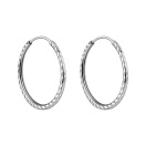 Серьги-кольца из белого золота с алмазной гранью - 2250832