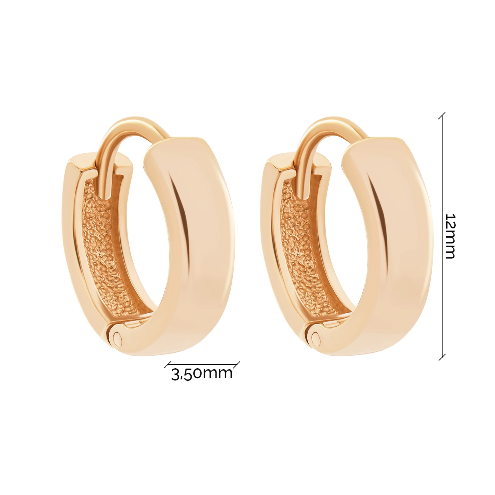Сережки-кольца из красного золота - 1500052 - 3