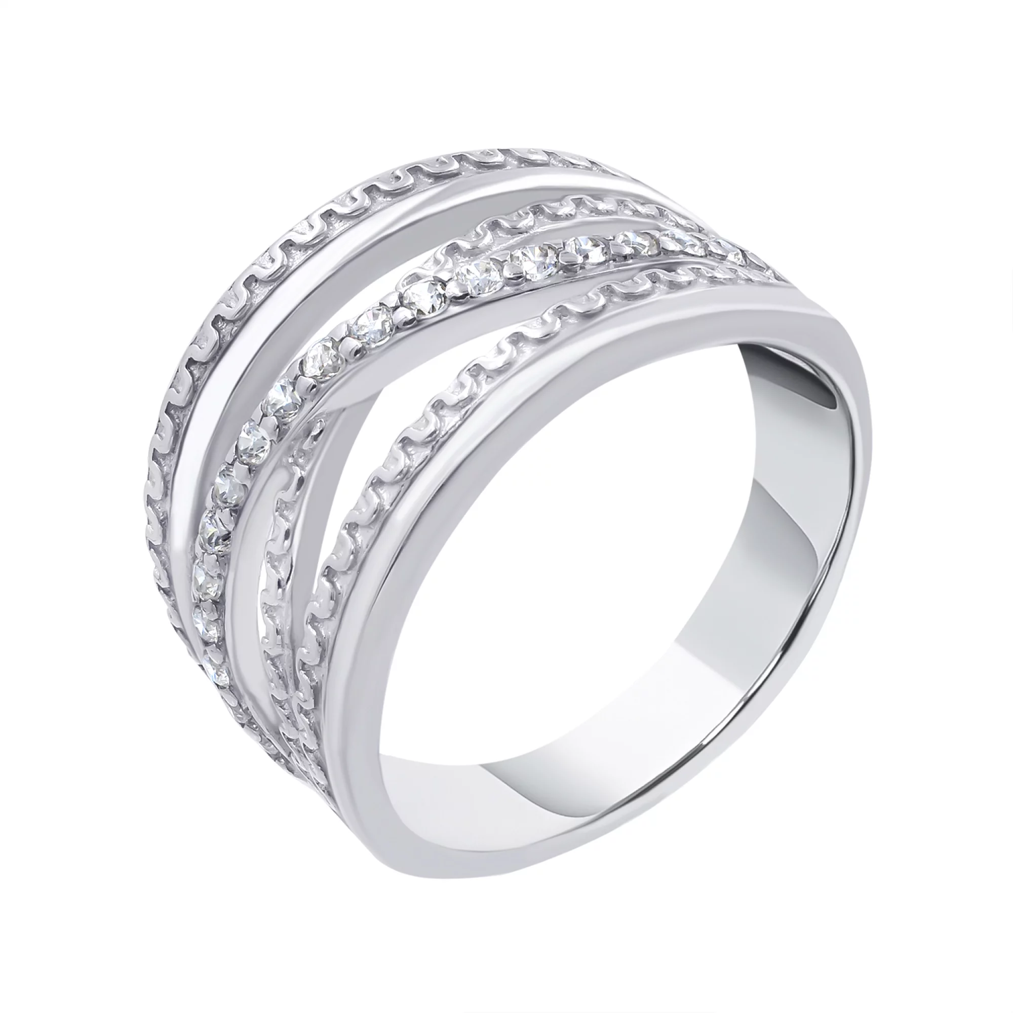 Серебряное кольцо с фианитом - 1414035 – изображение 1