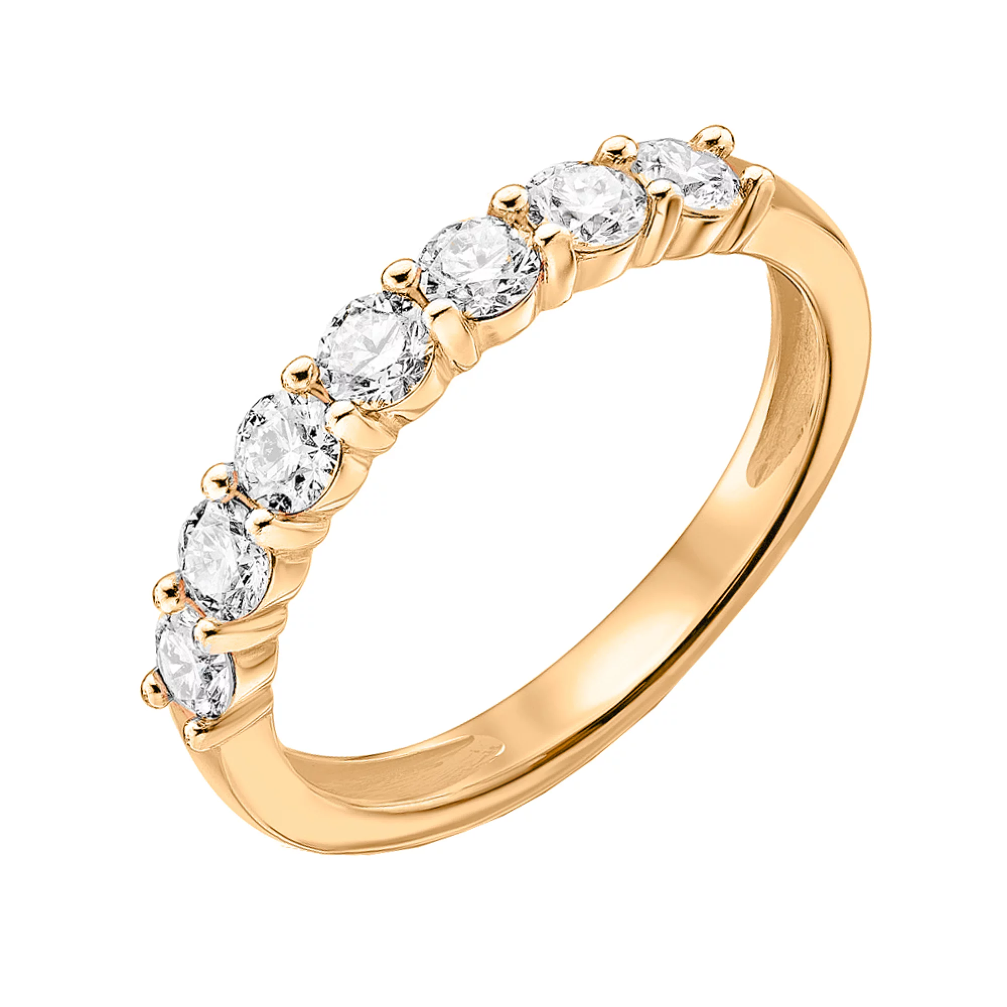 Золотое кольцо с дорожкой бриллиантов - 1697631 – изображение 1