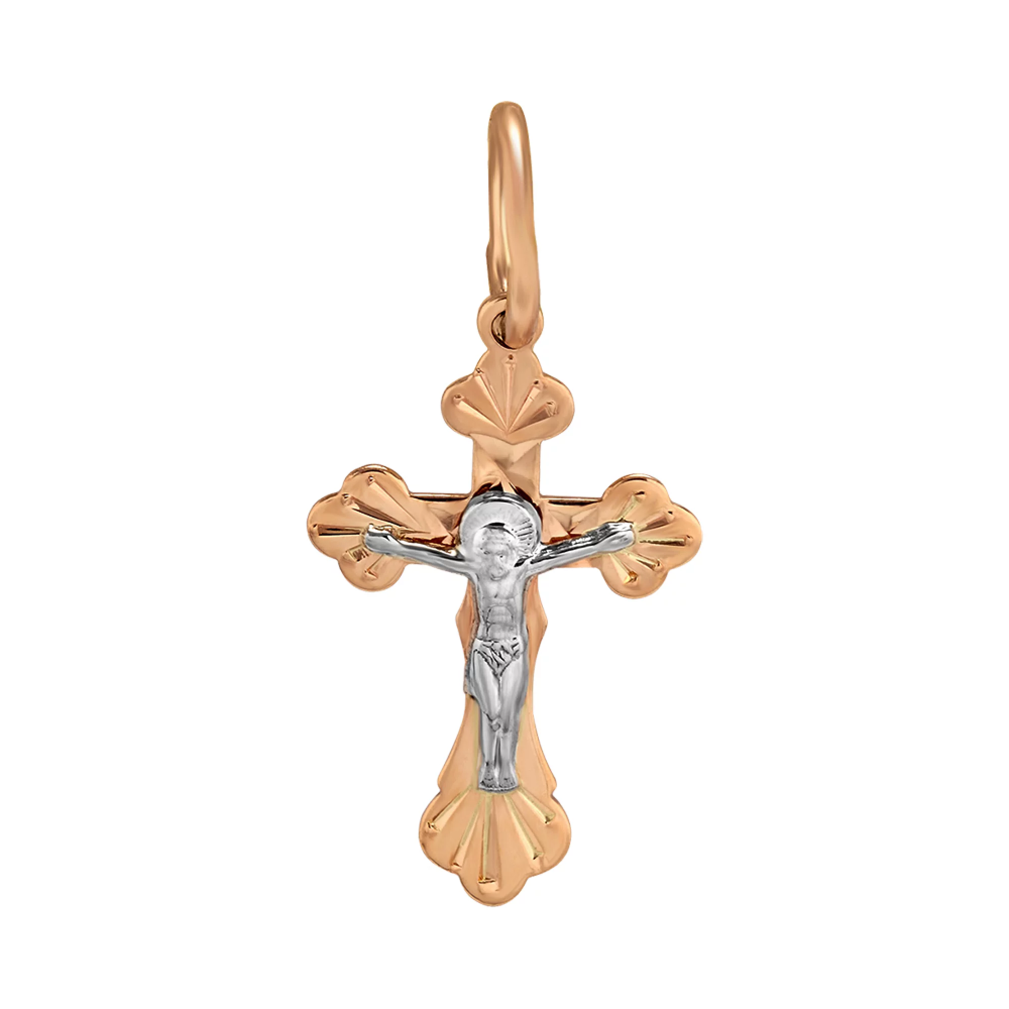 Хрест з комбінованого золота  - 1434765 – зображення 1