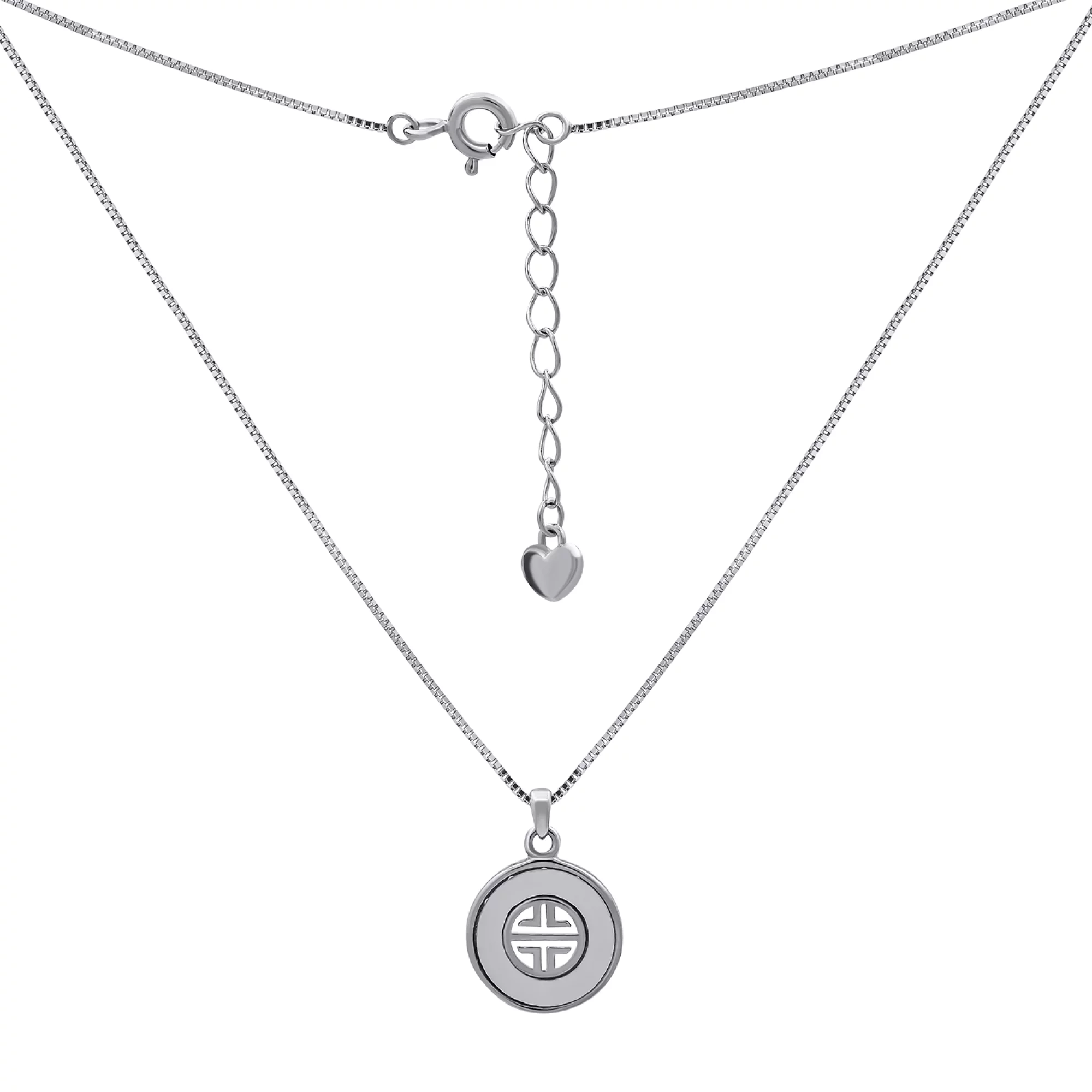 Срібний ланцюжок із підвіскою з перламутром венеціанське плетіння - 1265178 – зображення 1