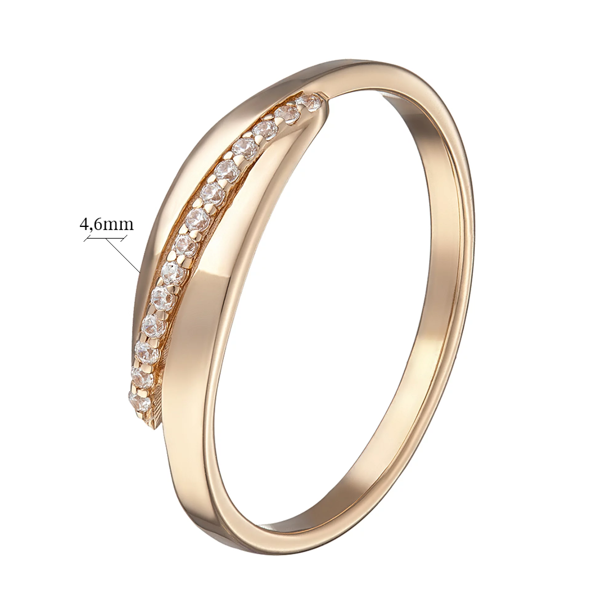 Золотое кольцо с фианитами - 538714 – изображение 2