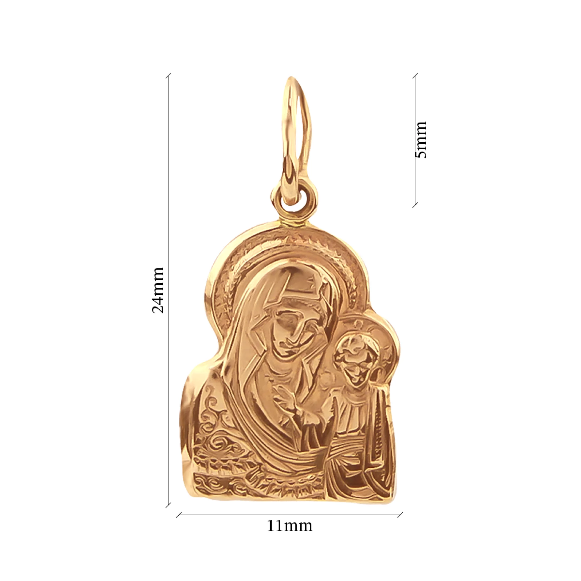 Золотая ладанка Богородица Казанская - 366936 – изображение 2
