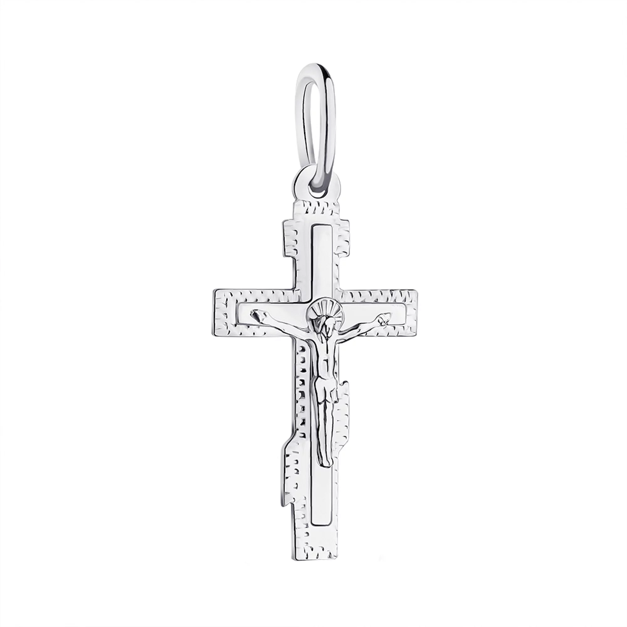 Срібний хрестик з розп'яттям - 1581357 – зображення 1