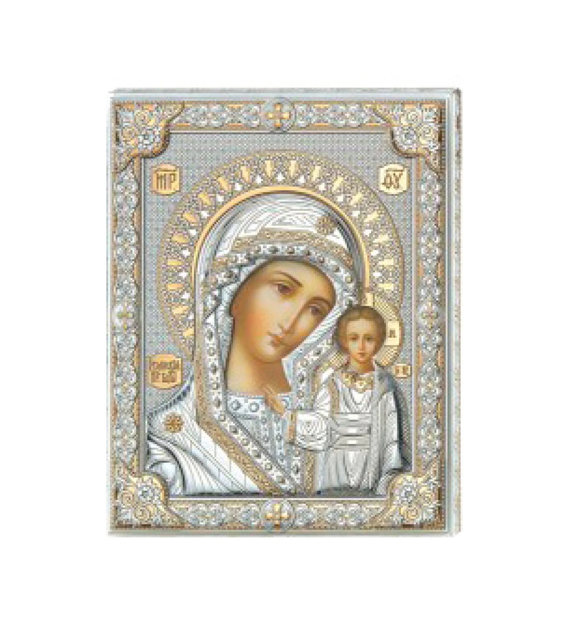 Икона серебряная "Богородица Казанская" - 458339 - 1