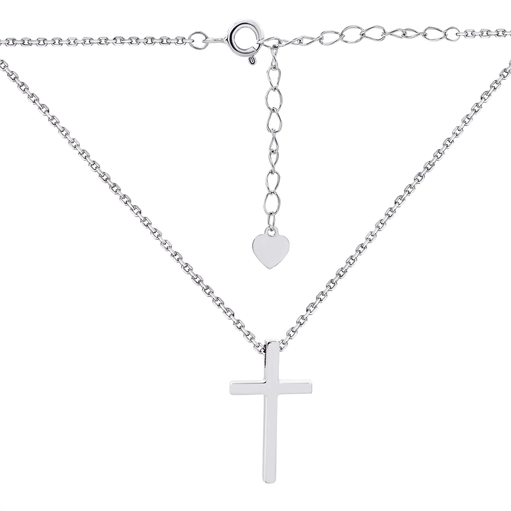 Серебряная цепочка с крестиком плетение якорь - 1547710 – изображение 2