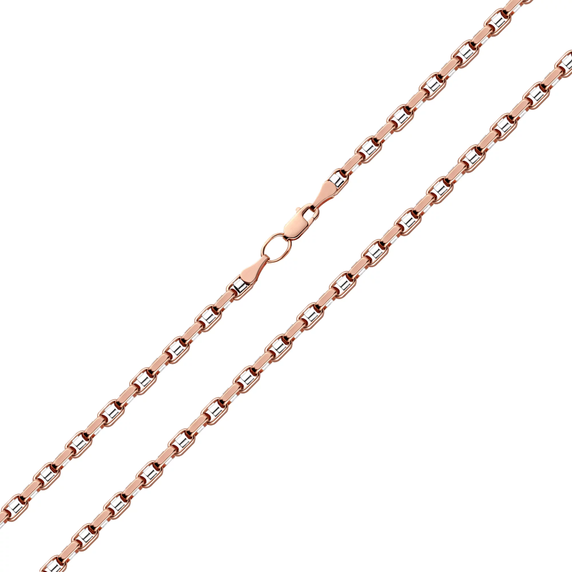 Колье из комбинированного золота плетение Фантазийное - 959412 – изображение 1
