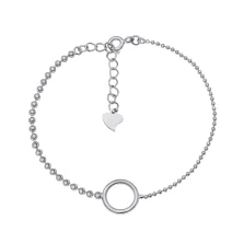 Браслет зі срібла "Коло" плетіння гольф - 1468704