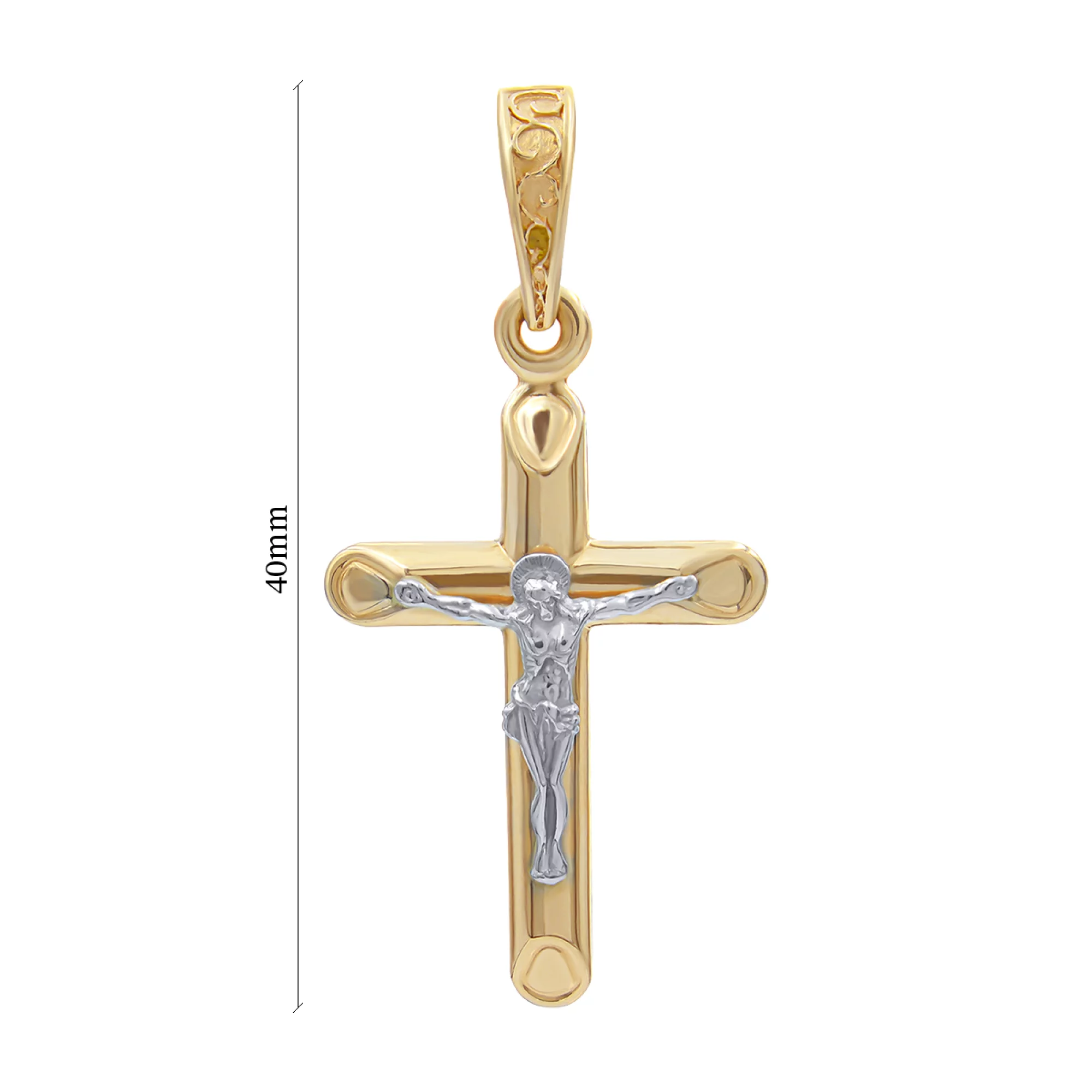 Крестик из красного золота с распятием - 773332 – изображение 3