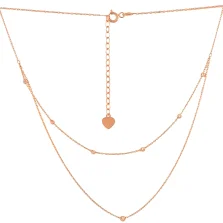 Кольє з червоного золота з кульками якірне плетіння - 966996