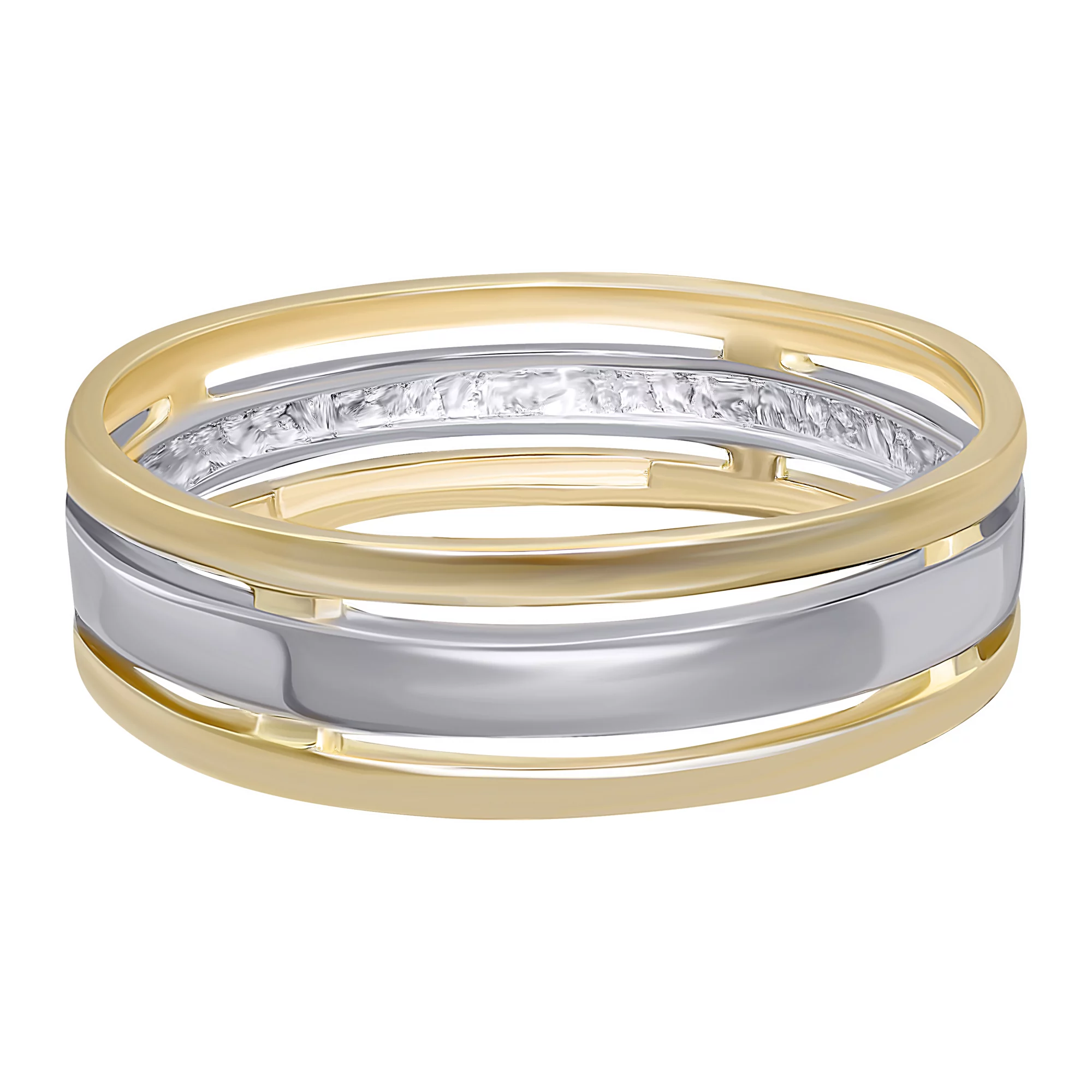 Обручальное кольцо из комбинированного золота модель-американка - 494721 – изображение 2