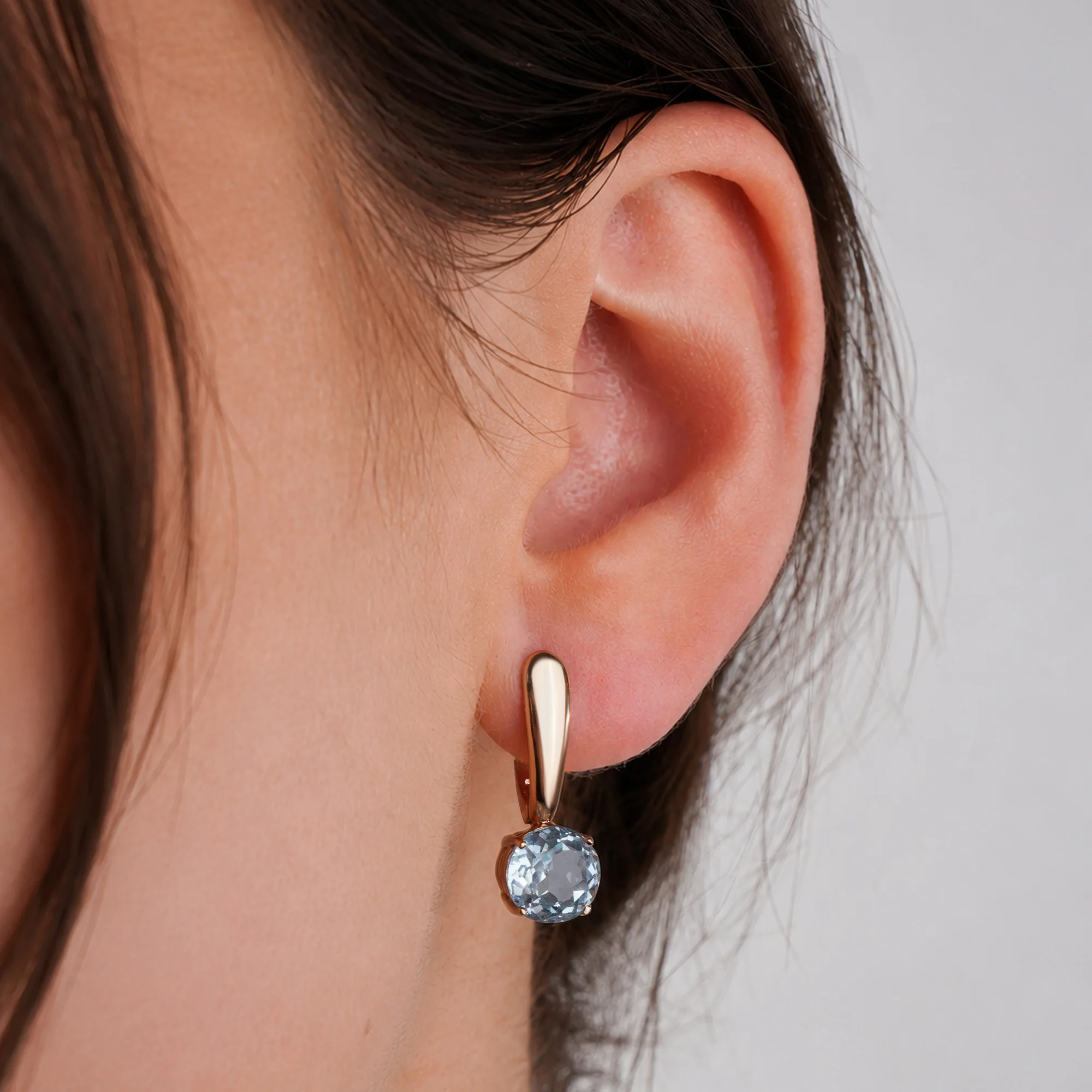 Серьги с топазом из красного золота - 815613 - 1