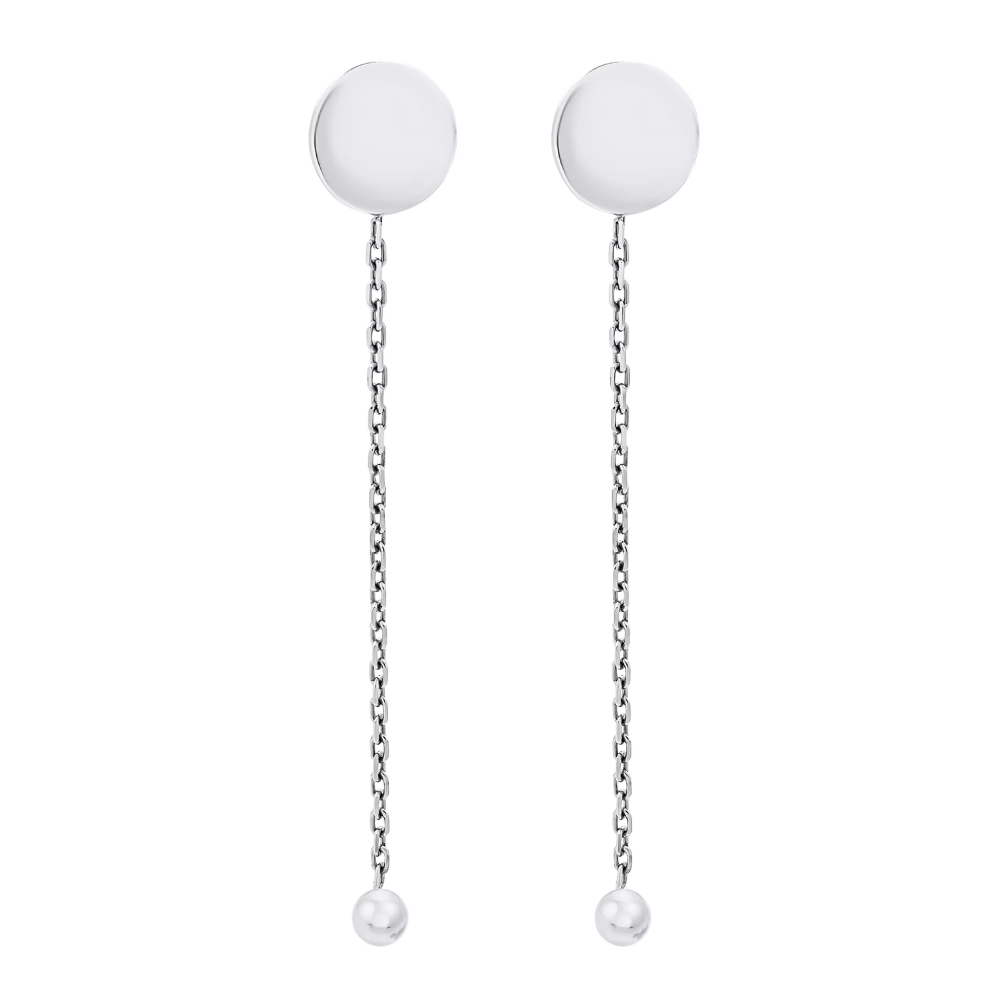 Срібні сережки-гвоздики з підвісками "Геометрія" - 1548939 – зображення 1