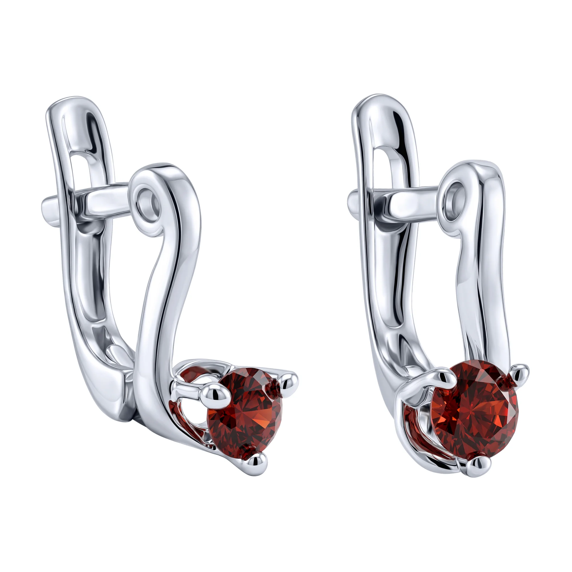 Серебряные серьги с фианитом - 2279315 - 1