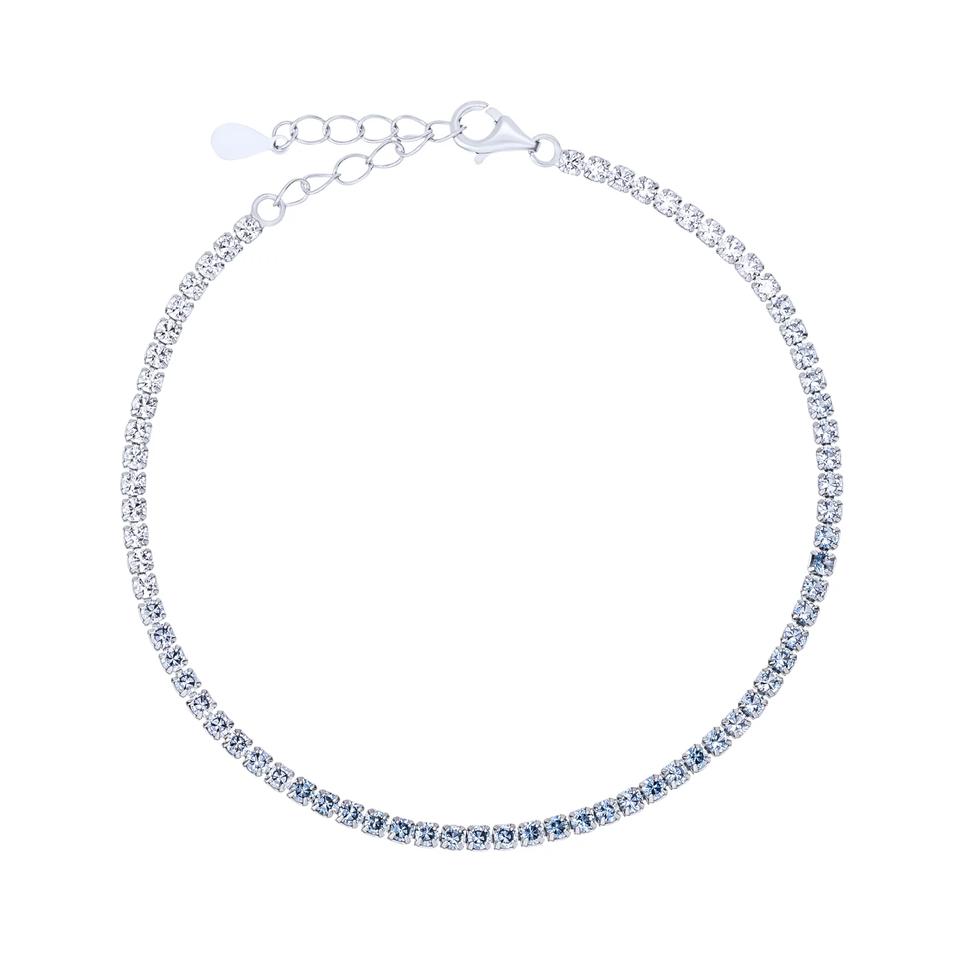 Теннисный браслет из серебра с дорожкой фианитов - 1760520 – изображение 1