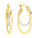 Сережи-кольца из комбинированного золота - 1095096