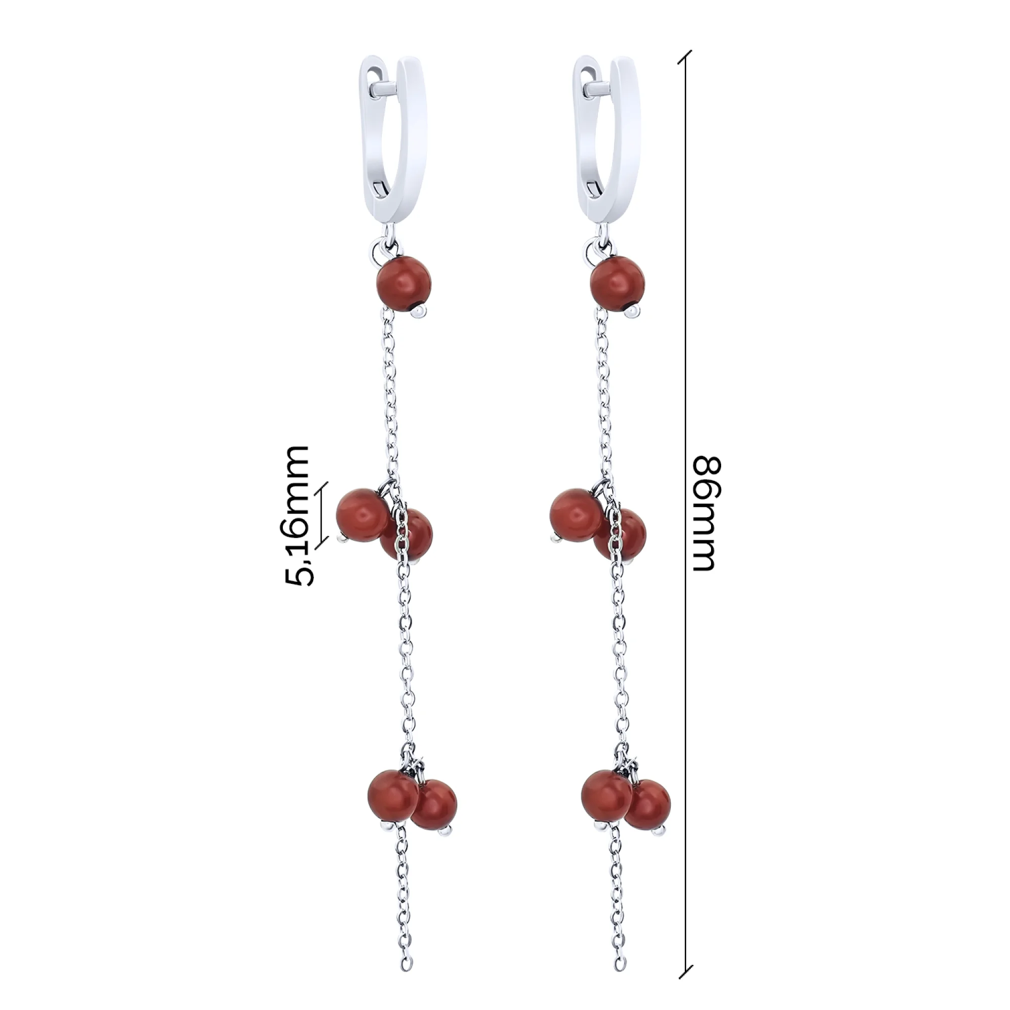 Серьги из серебра с кораллами - 1742928 - 3