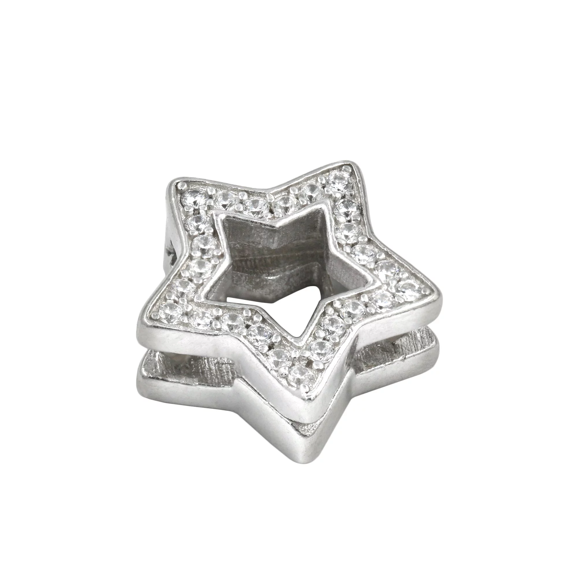 Шарм из серебра с фианитом Звездочка - 815417 – изображение 1