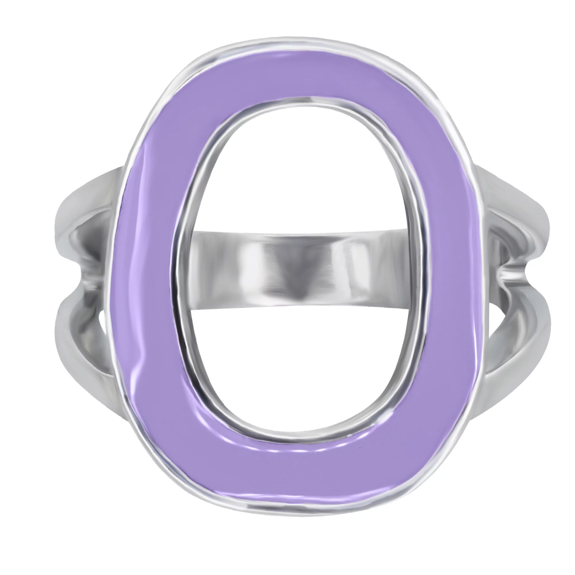 Кольцо серебряное с цветной эмалью - 907518 – изображение 4