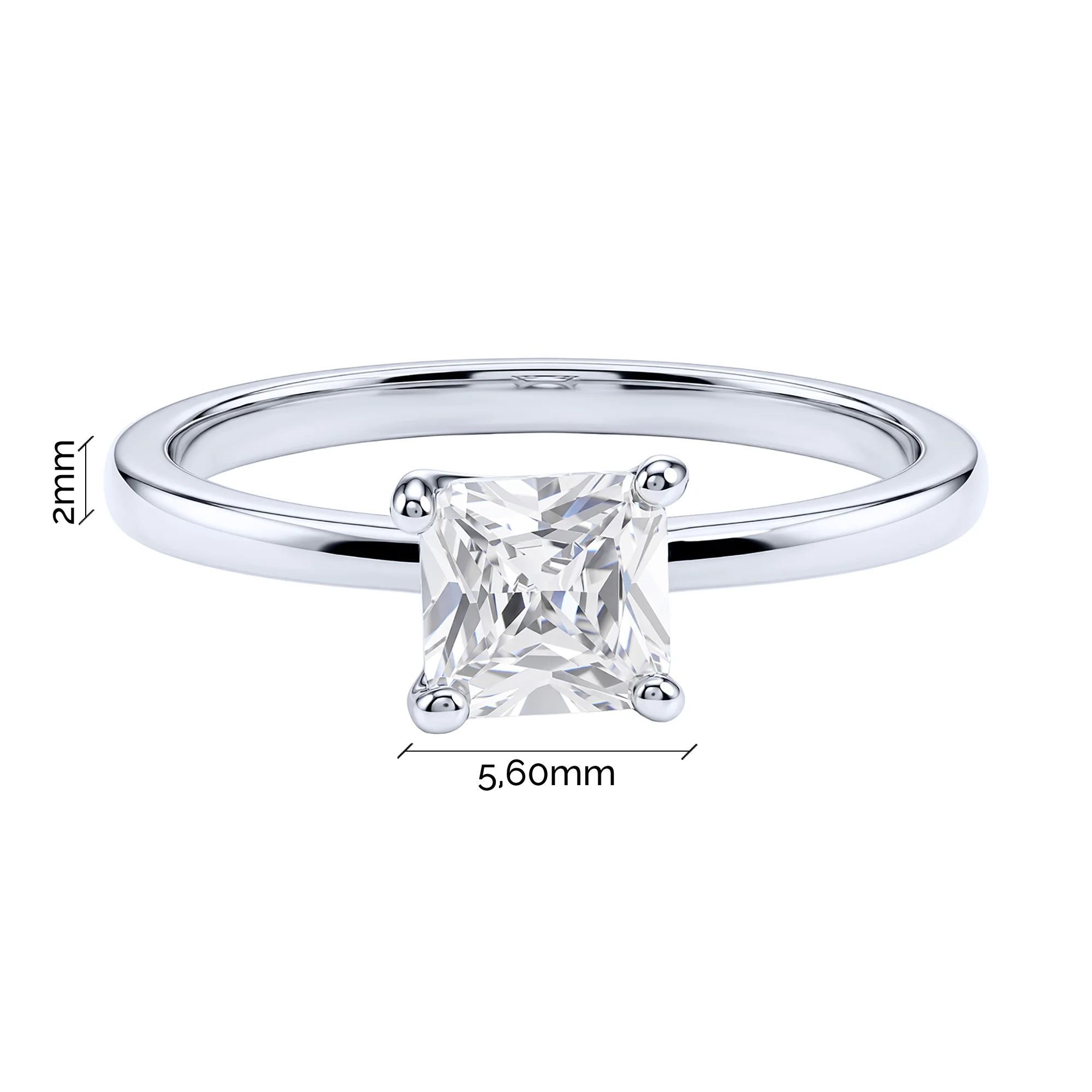 Серебряное двойное кольцо 2 в 1 с фианитами - 2289438 - 4