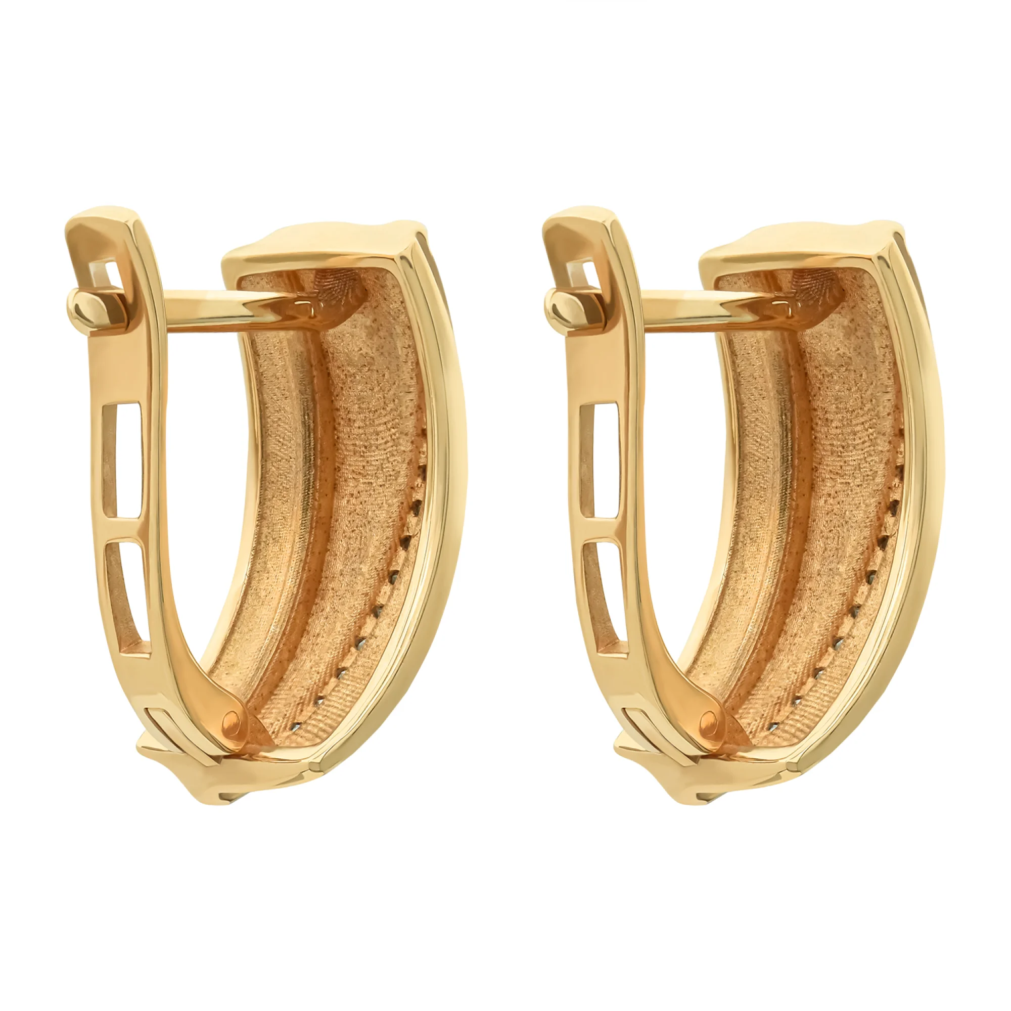 Сережки из красного золота с фианитами - 406786 - 2