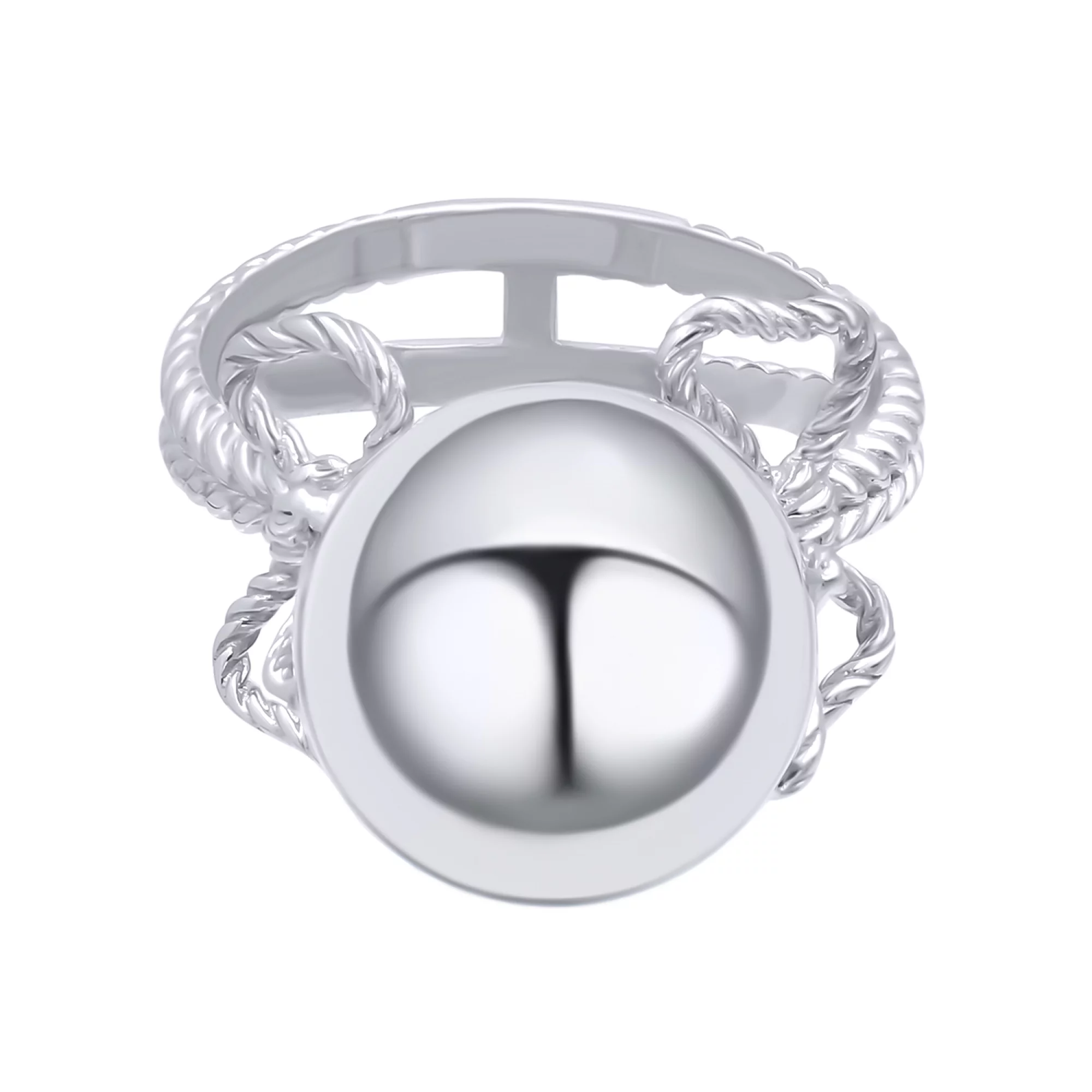 Серебряное кольцо "Шар" - 776254 – изображение 2