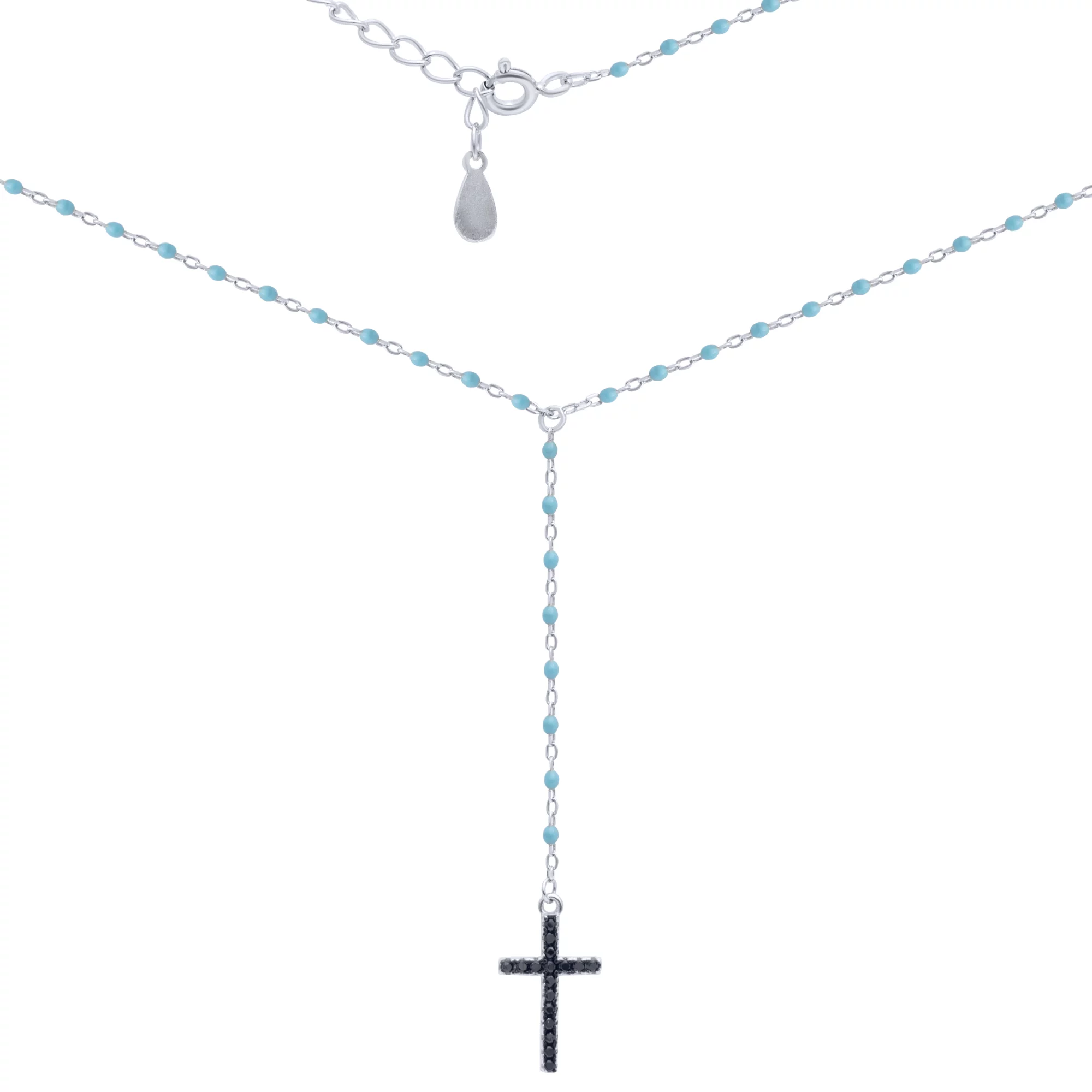 Кольє зі срібла з хрестиком якірне плетіння - 1688403 – зображення 1