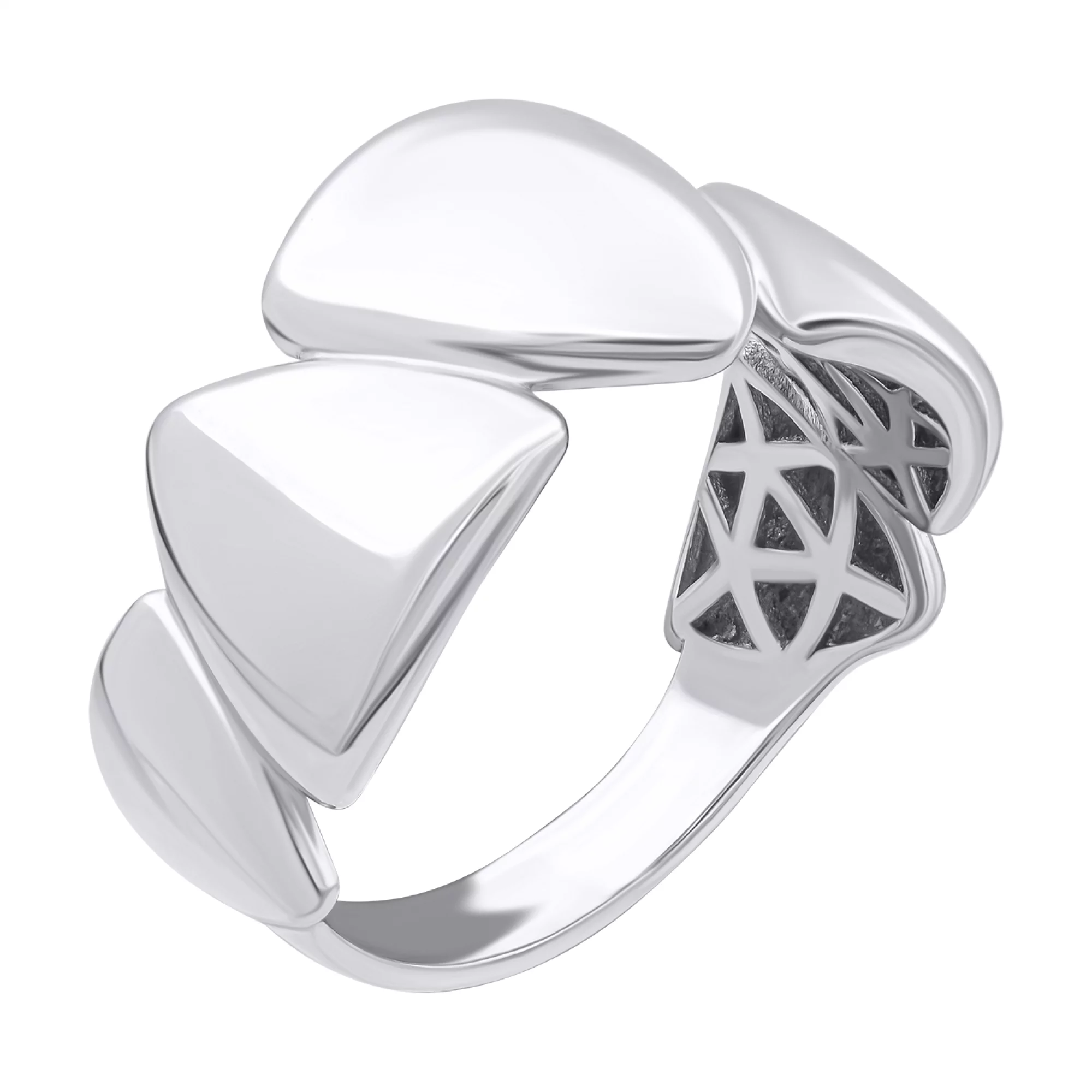 Кольцо серебряное с платиновым покрытием - 878670 – изображение 1