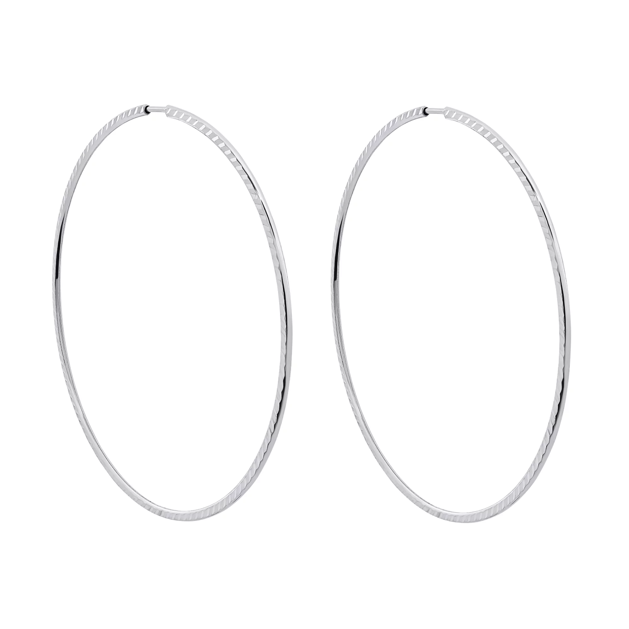 Сережки-кольца из серебра - 1455677 – изображение 1