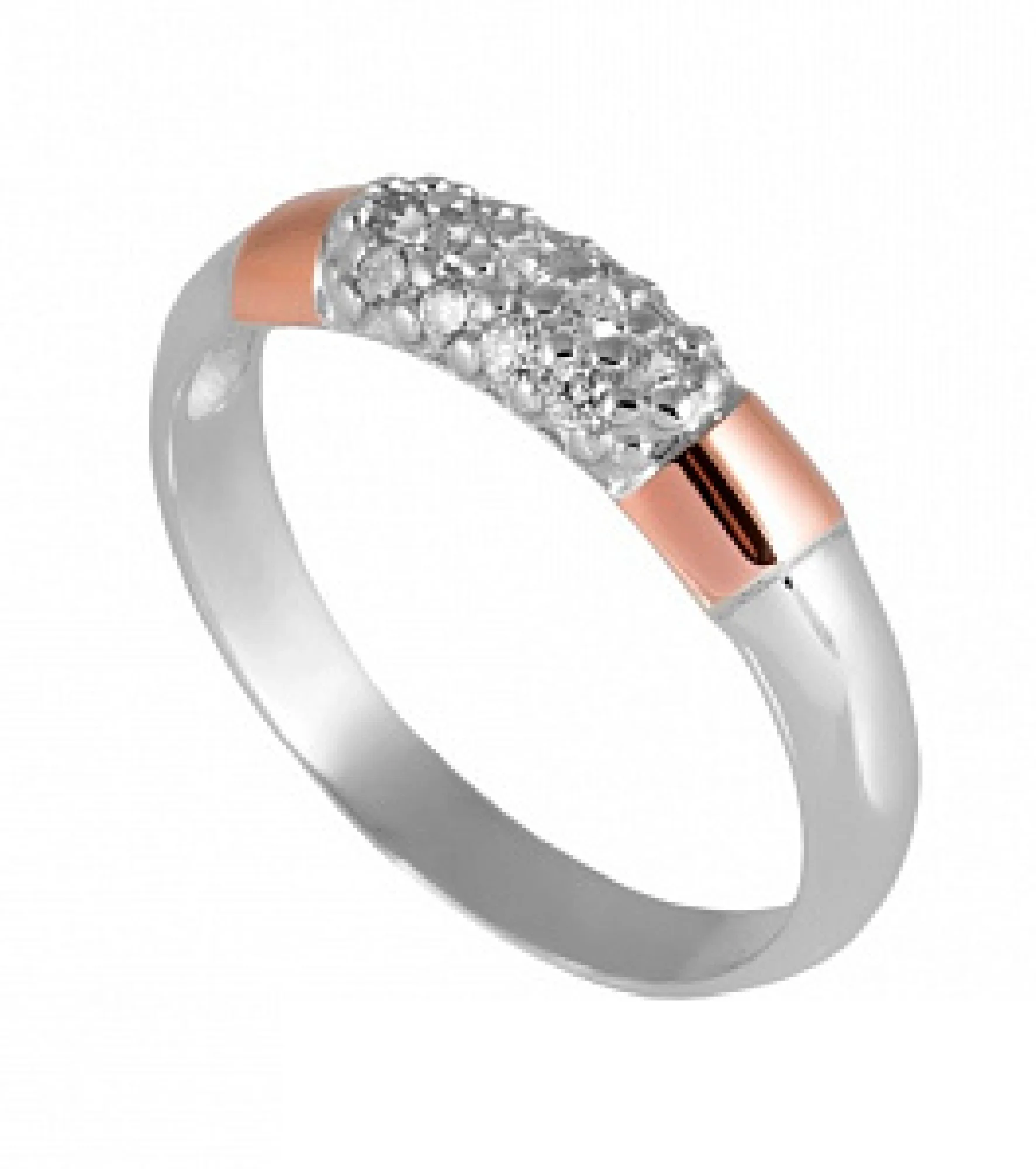 Серебряное кольцо с фианитами - 972679 - 1
