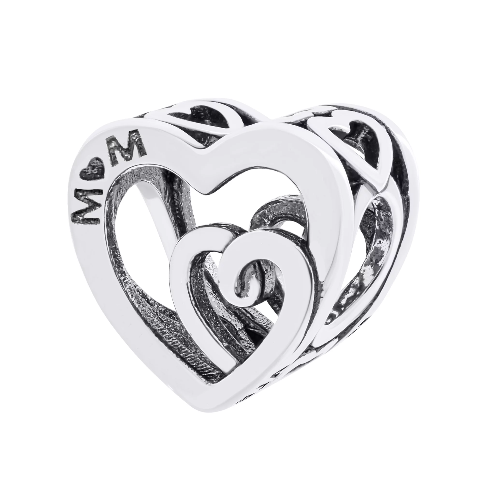 Шарм зі срібла серце зі словами - 1505598 – зображення 2