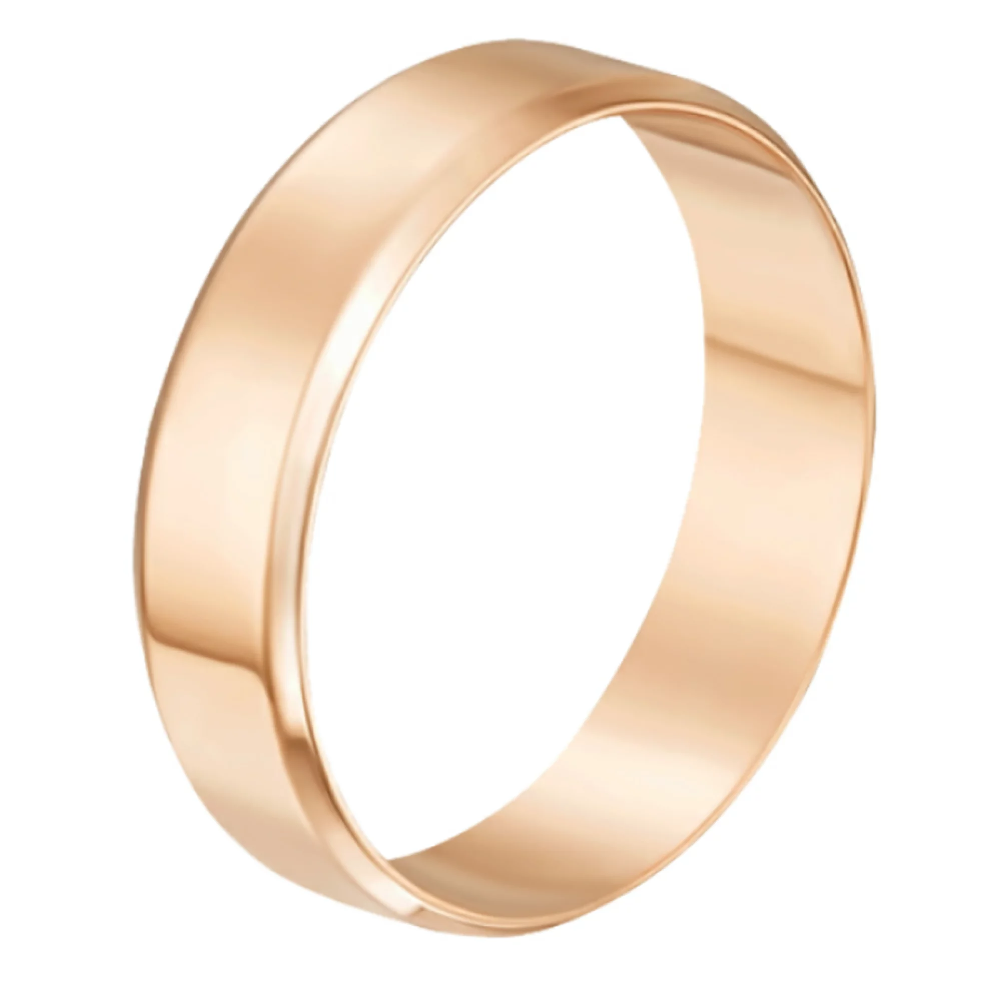 Обручальное кольцо из красного золота американка з фаскою - 1278494 – изображение 1