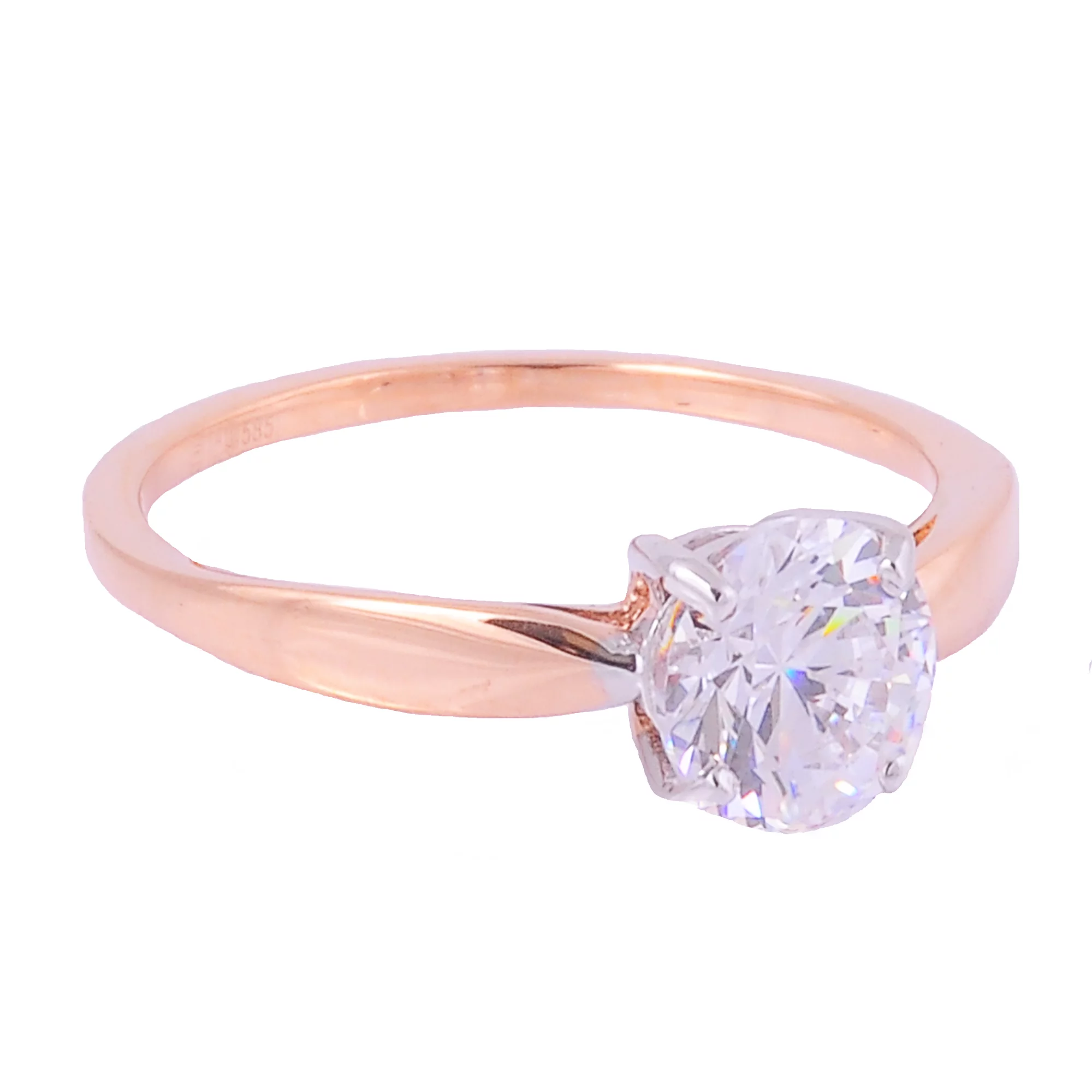 Золотое кольцо с фианитом - 502445 – изображение 2