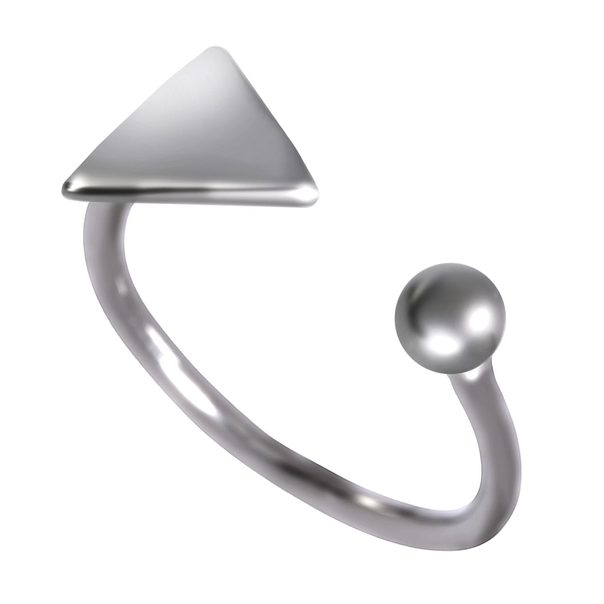 Кольцо серебряное "Треугольник" - 962777 – изображение 1