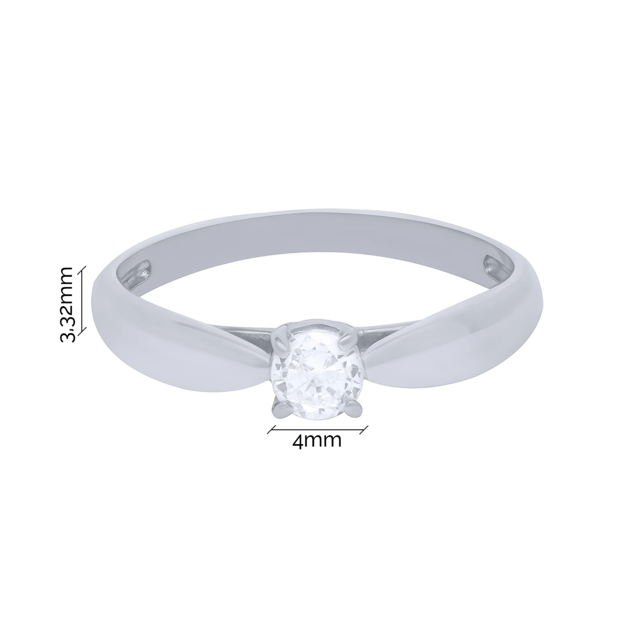 Серебряное кольцо с фианитом - 1682987 - 3
