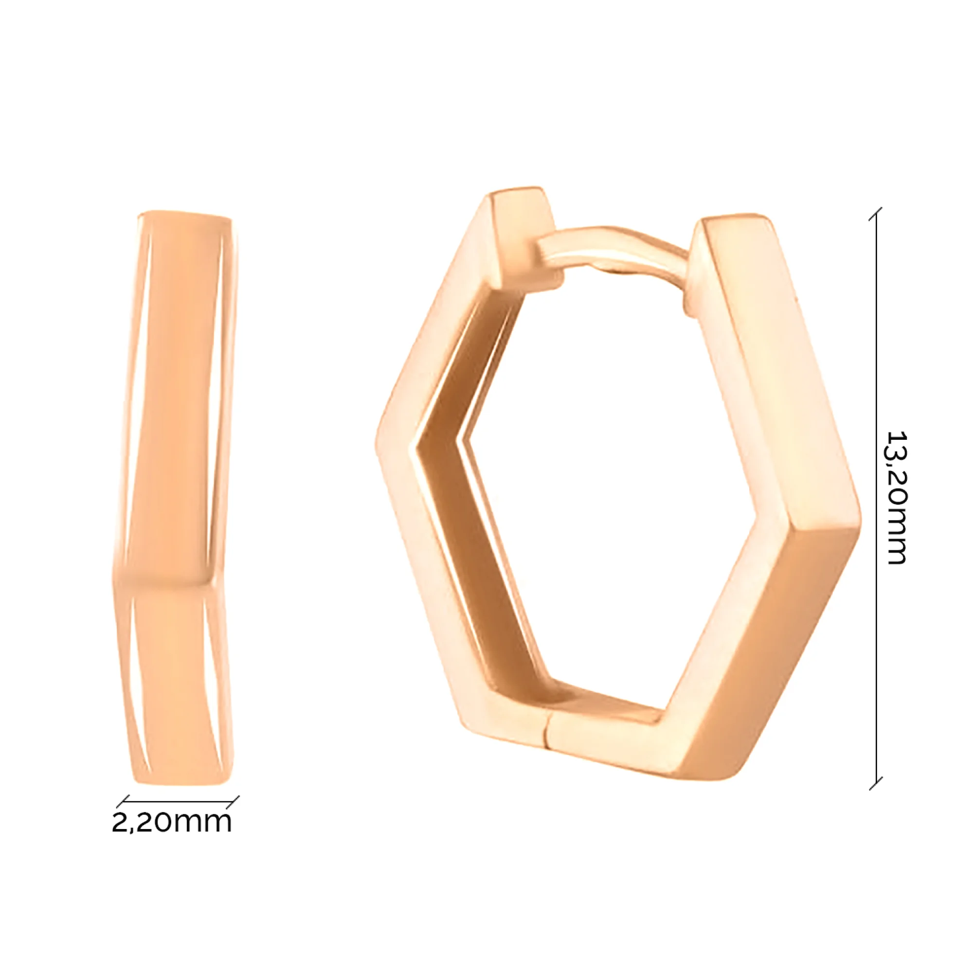 Сережки-кольца из красного золота - 967847 - 3