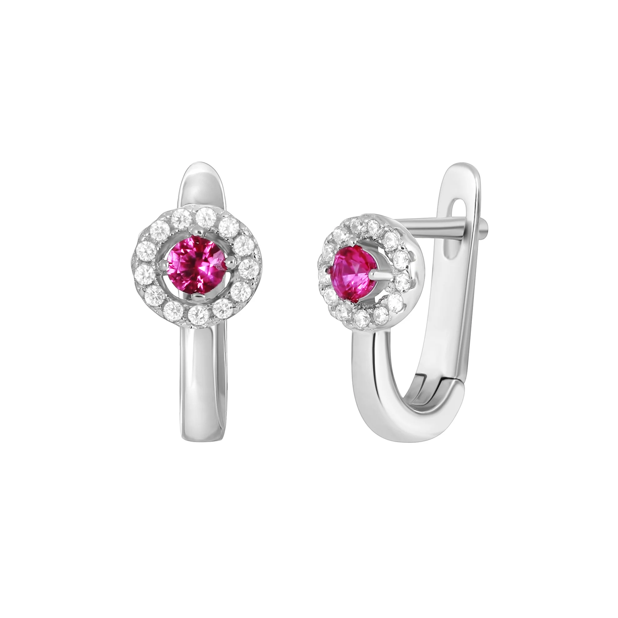 Сережки срібні з фіанітами - 379762 - 1