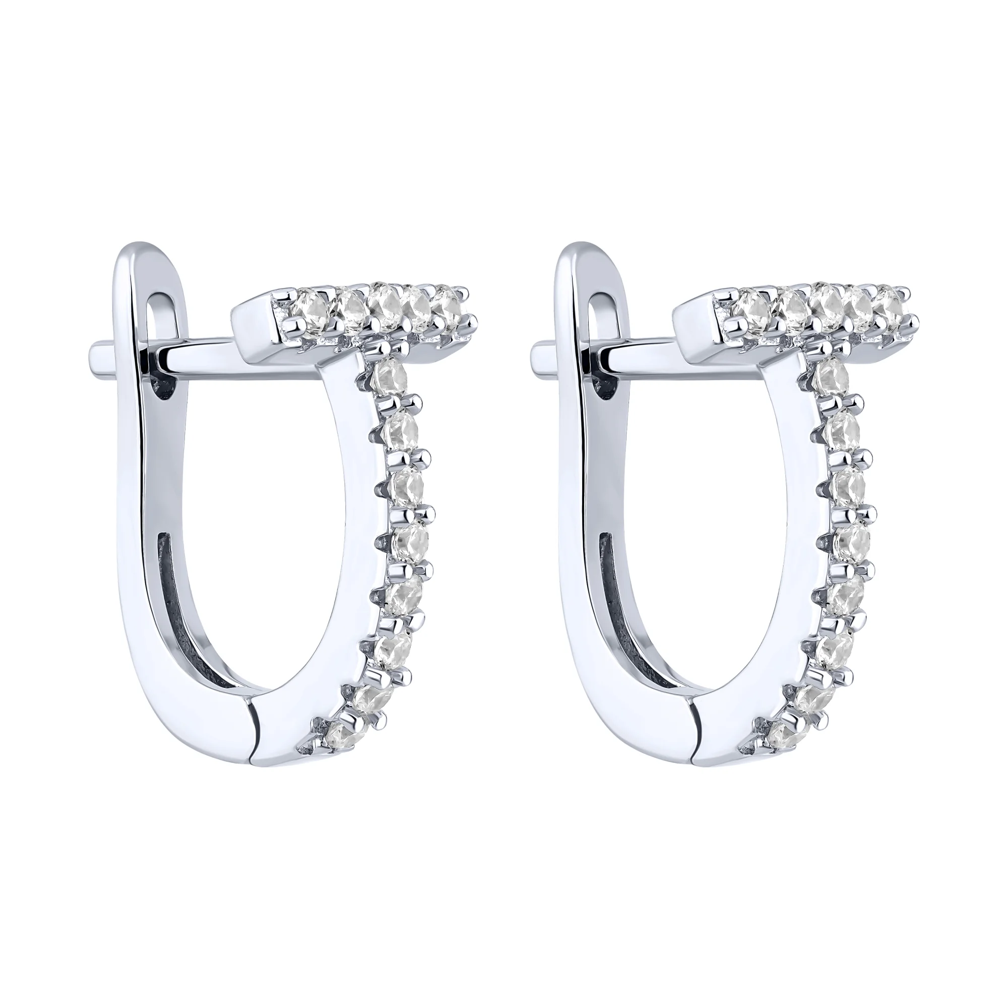 Серебряные серьги с фианитами - 2187085 - 1