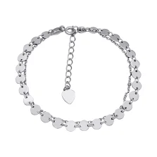 Браслет зі срібла "Монетки" в якірному плетінні - 1468702