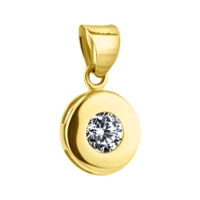 Елегантний підвіс з жовтого золота з фіанітом - 1875153