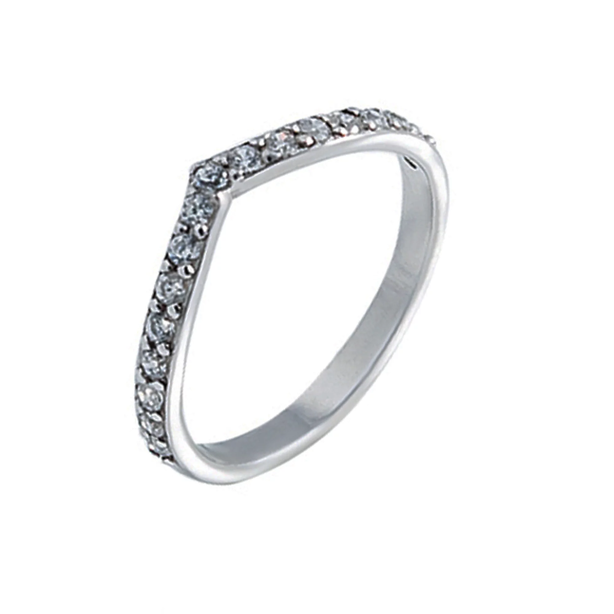 Серебряное кольцо с фианитом - 569761 – изображение 1