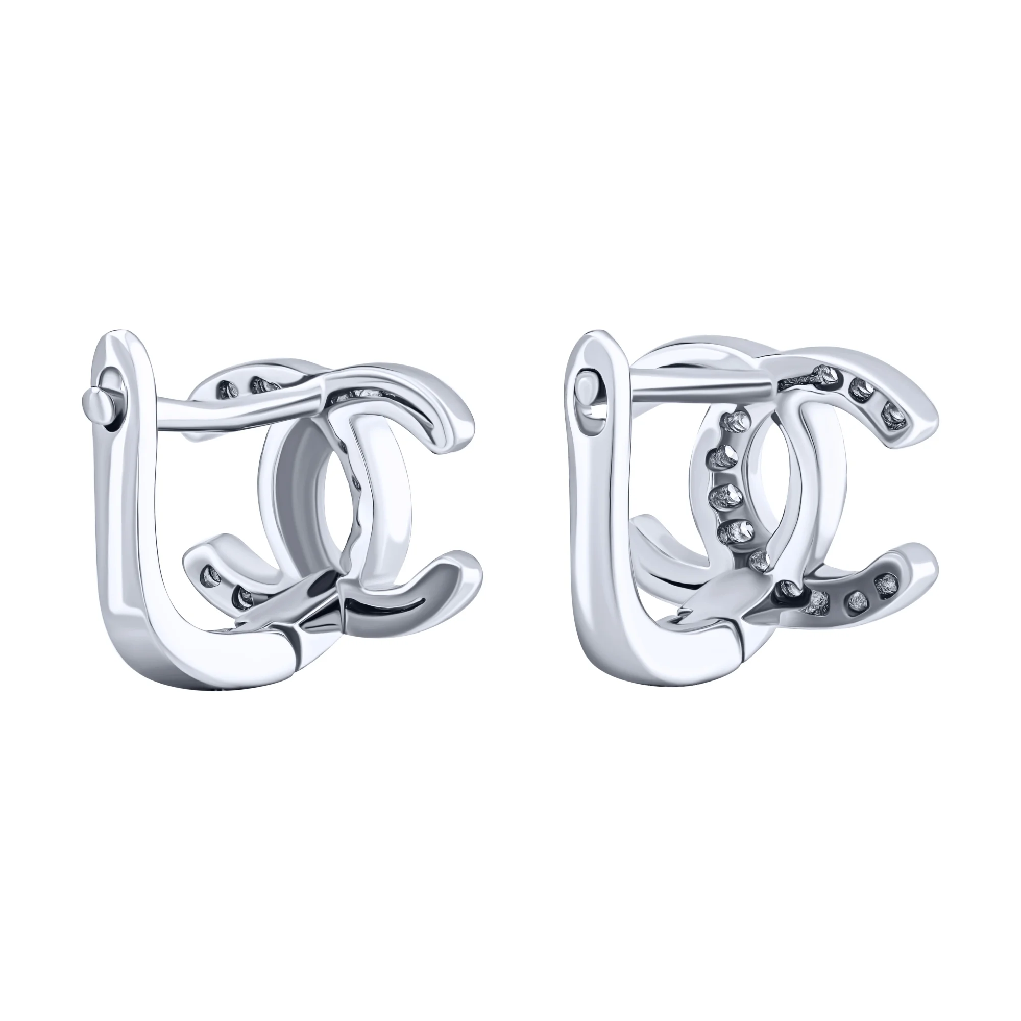 Серьги серебряные с фианитами - 2091777 - 2