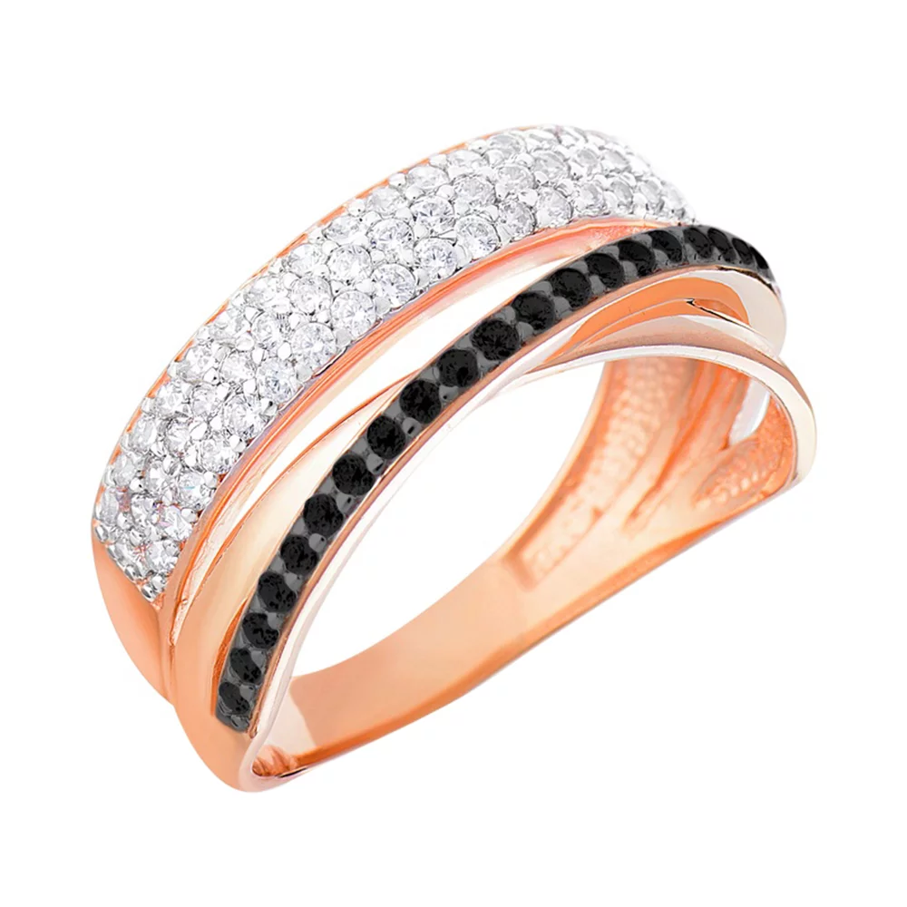 Золотое кольцо с фианитом. Артикул 140428ч: цена, отзывы, фото – купить в интернет-магазине AURUM