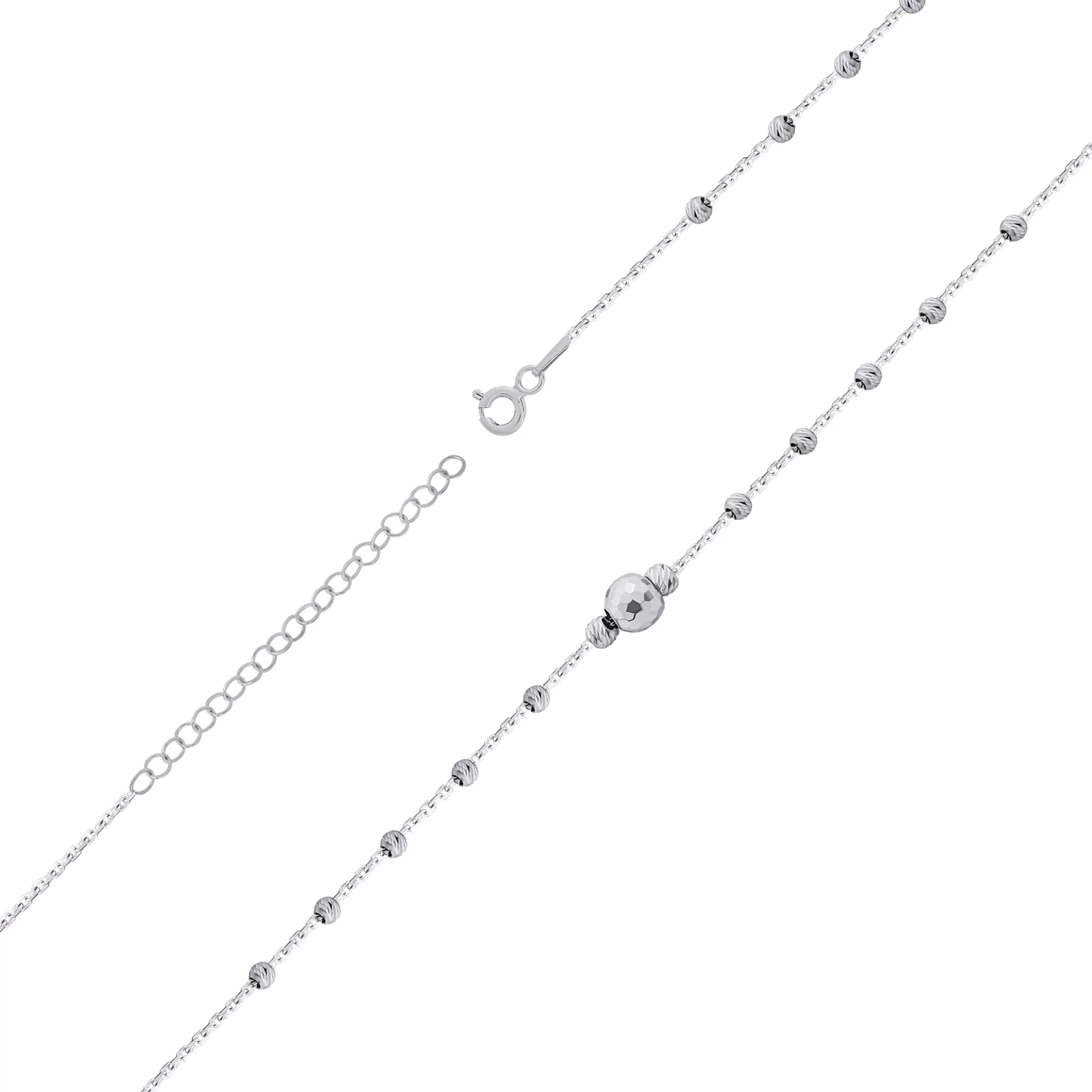 Браслет из серебра с "Шариками" якорное плетение - 1336607 – изображение 1