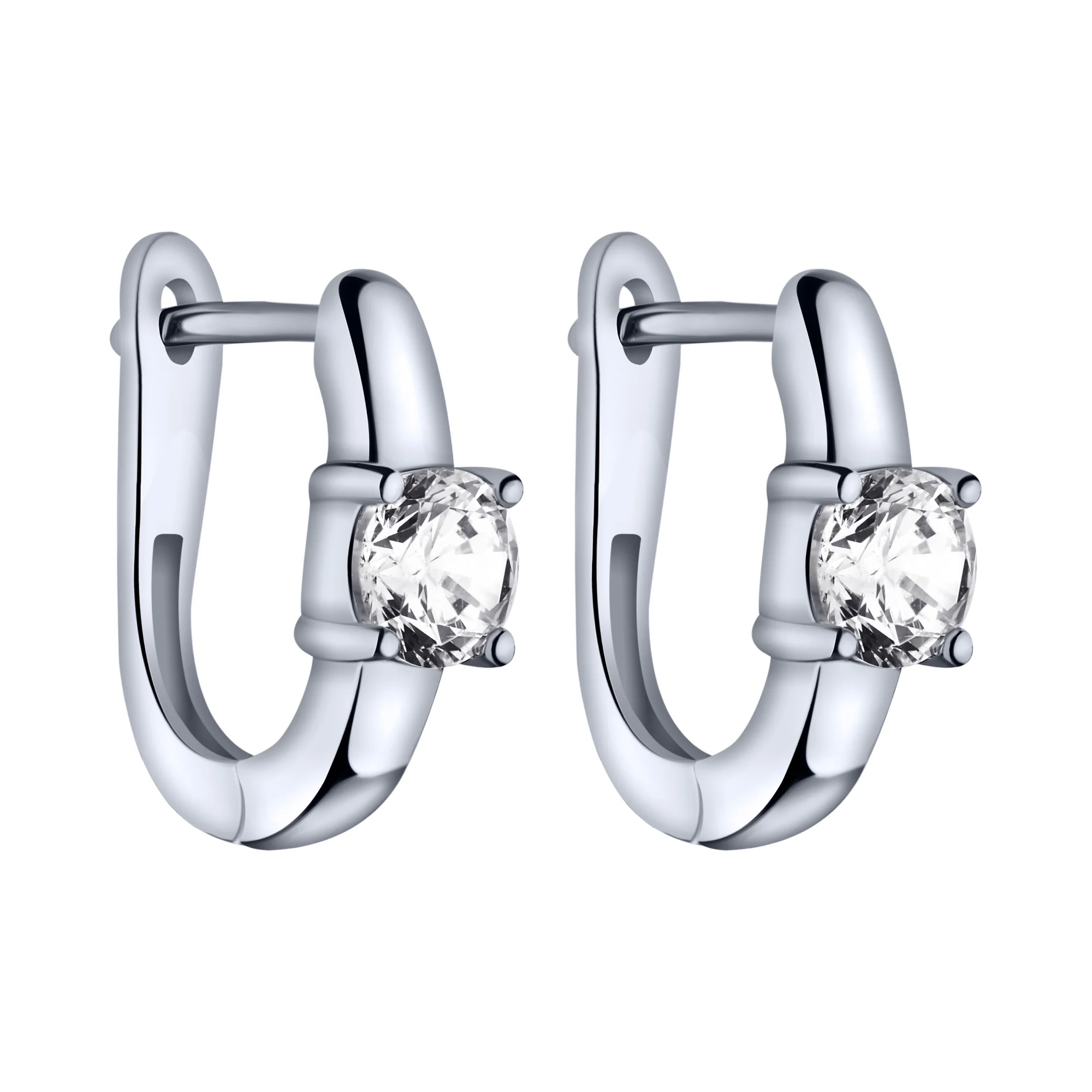 Сережки из серебра с фианитом - 2220751 - 1