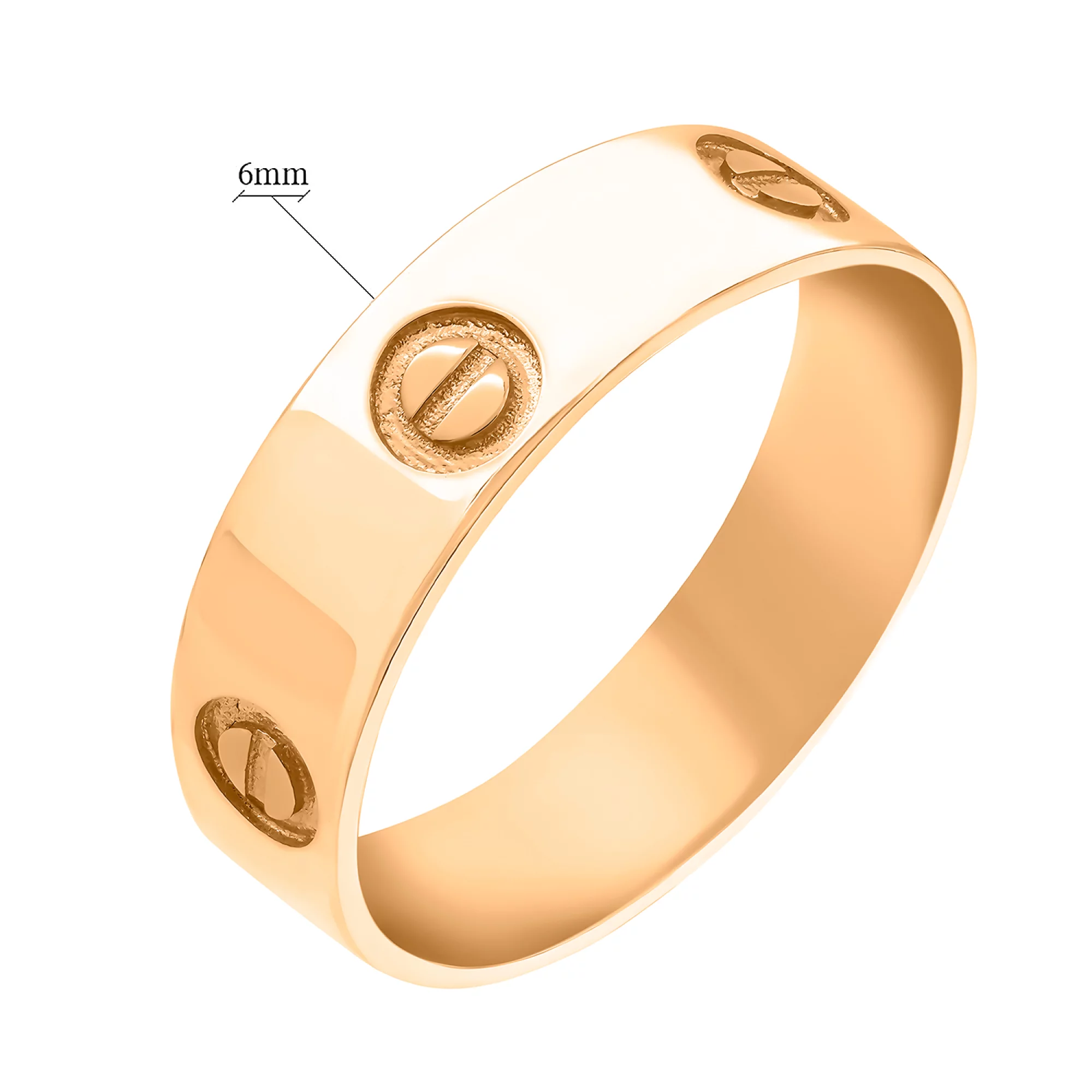 Кольцо "Love" из красного золота - 1505664 – изображение 2